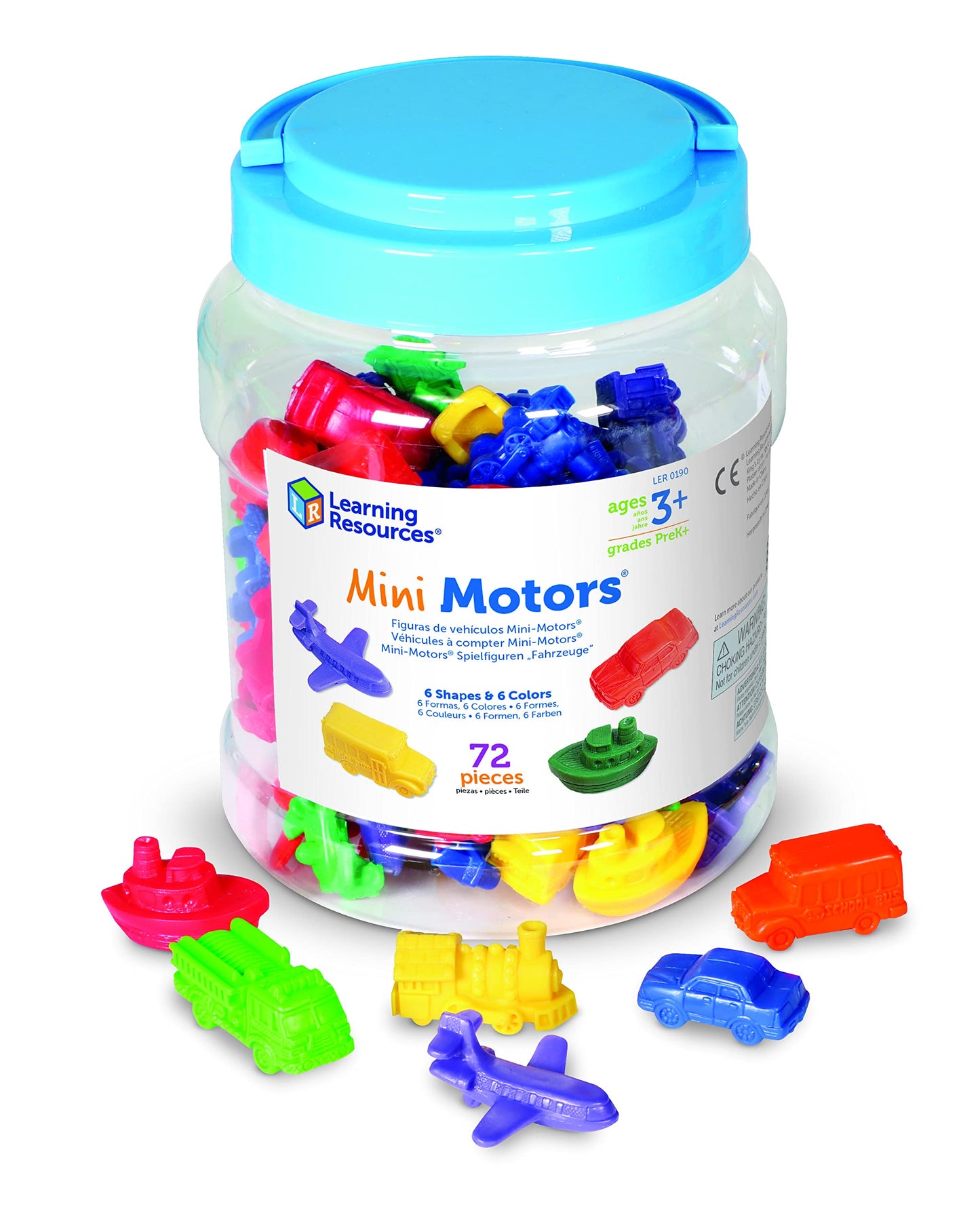 Learning Resources LER0190 Mini Motors Counting and Sorting Fun Set, Early Math Skill, Set of 72, Ages 3+