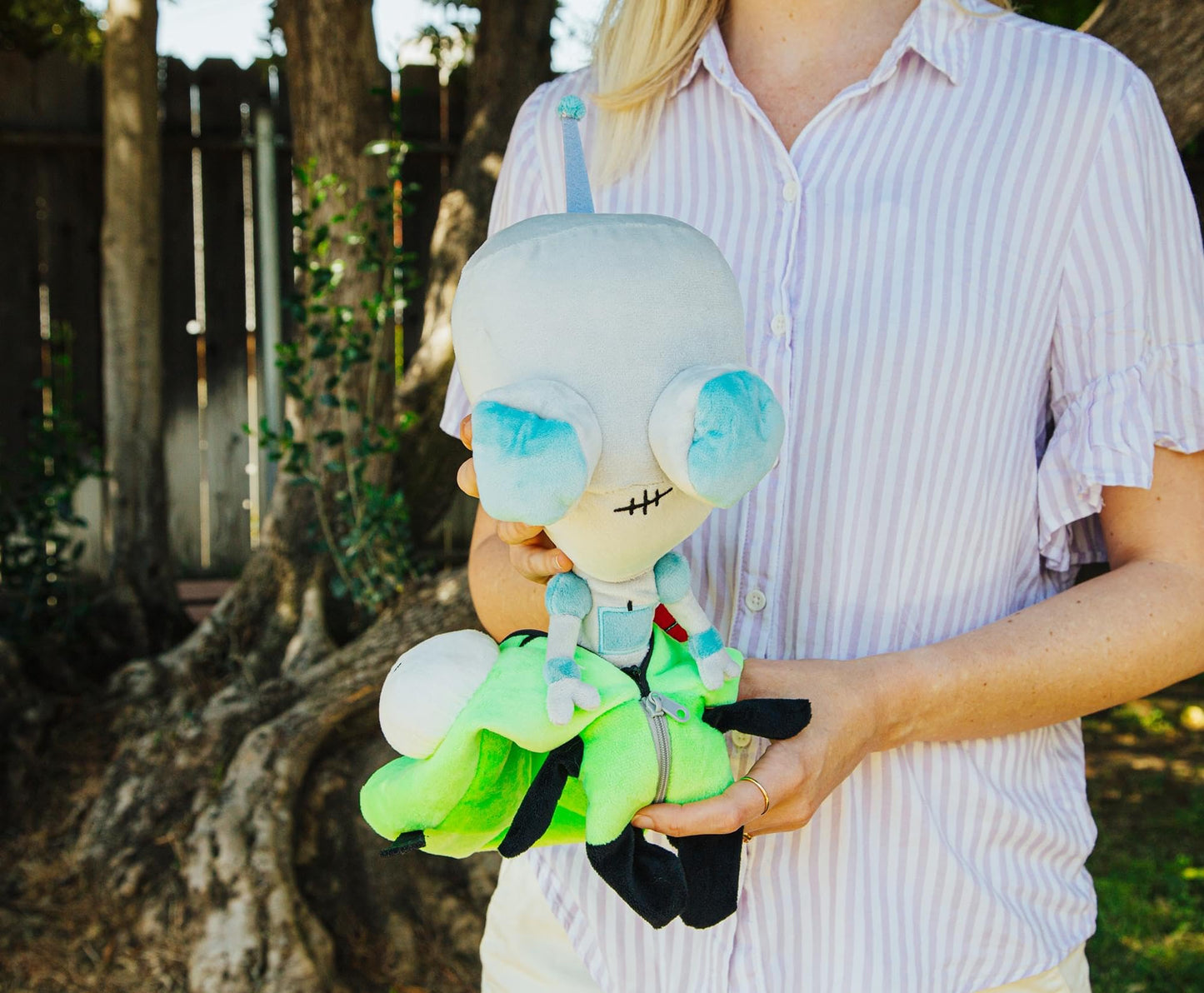 Invader Zim GIR With Removable Costume 10-Inch Collector Plush Toy, Large Soft Stuffed Animal