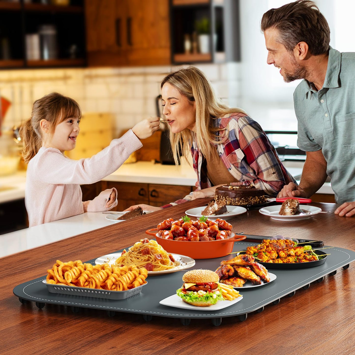 Food Warming Mat, Voriah Electric Warming Tray, Silicone Warming Mat for Food, Heating Mat for Food with 8 Adjustable Temperature 8 Hours Timing, Versatile Food Warmers for Parties Buffets