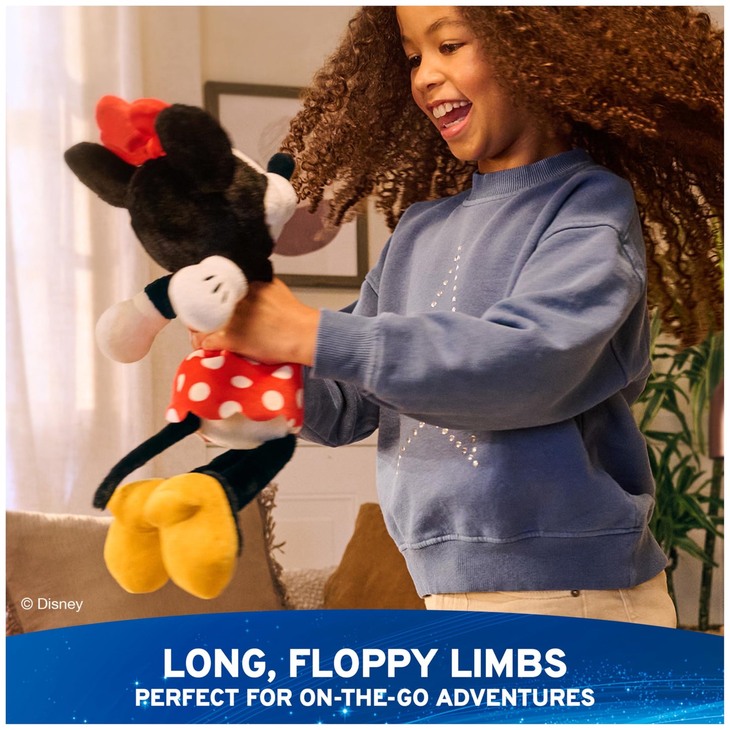 GUND Disney Official Minnie Mouse Toothpick Plush, Mickey and Friends, Disney Stuffed Animal for Ages 1 and Up, Black/White, 15”