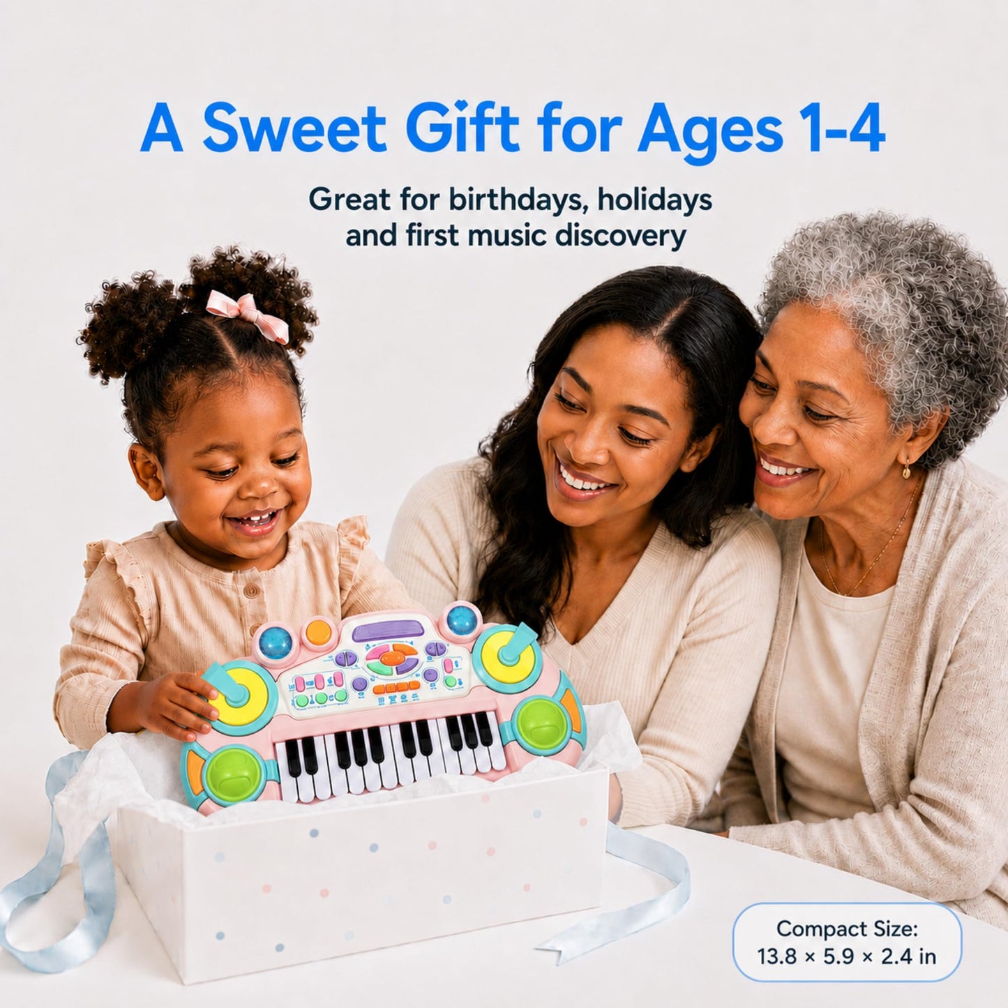 Cozybuy Toddler Piano Toy Keyboard, 24 Keys Toy Piano for Baby, Multifunctional Baby Pianos Girl Toys Kids Pianos Keyboard Toys for Toddlers, Birthday Christmas for 1-6 Years Old Boys Girls Gifts