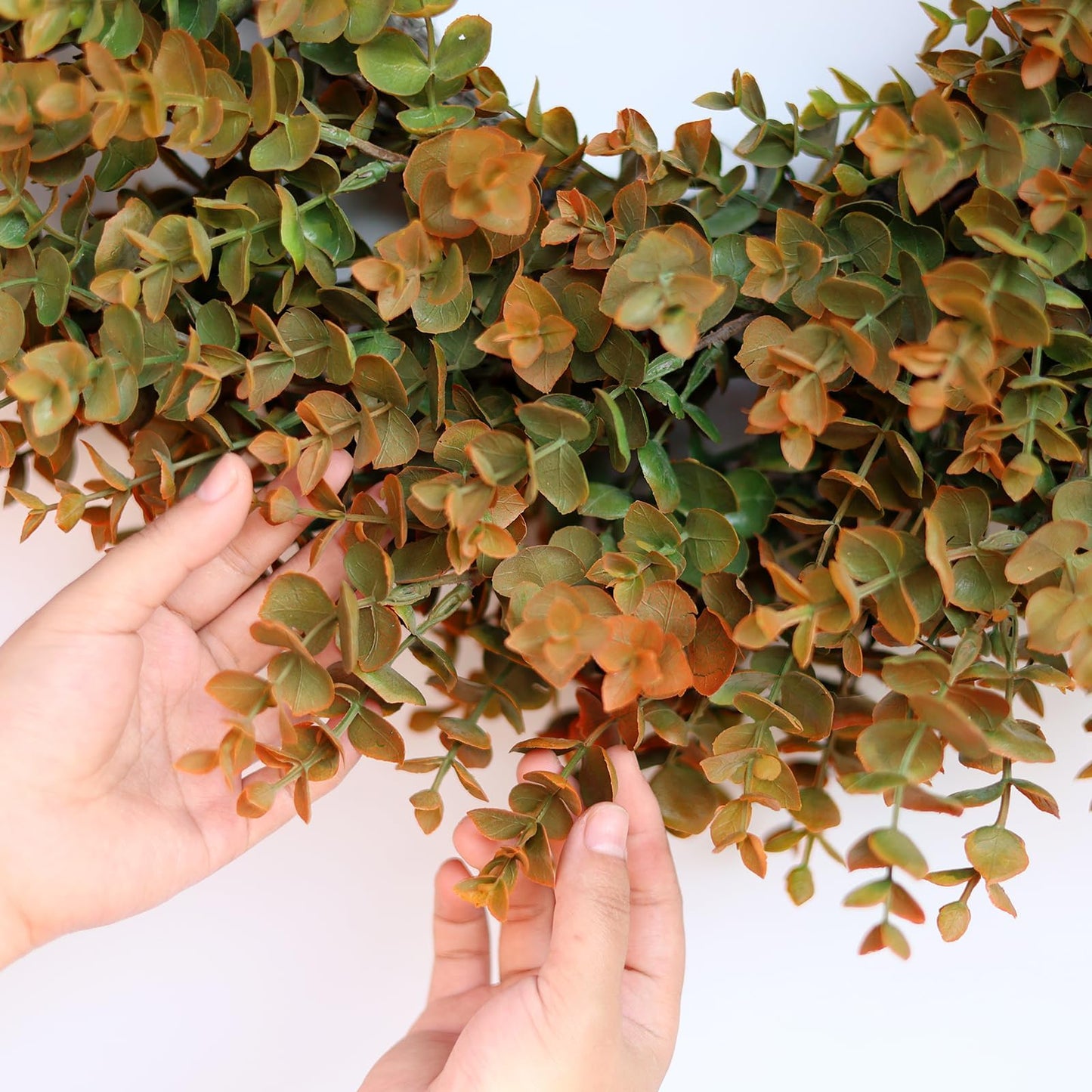 26" Fall Wreath for Front Door, Porch, Window - Large Artificial Boxwood Leaves Outdoor Wreath for Home, Farmhouse Harvest Festival Thanksgiving Day Autumn Decor