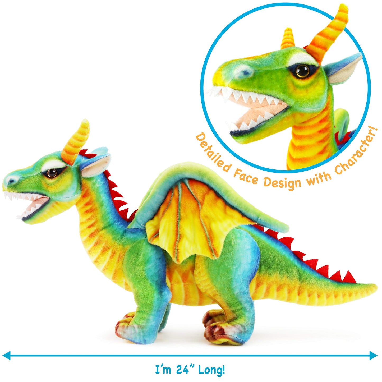 Drevnar The Dragon - 29 Inch Stuffed Animal Plush