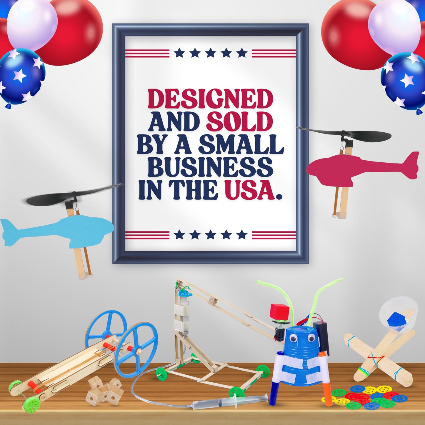 STEM Inventions Catapults Kit – Supplies to Build 30 Mini Toy Catapults - Complete Bulk STEM Project Kit for Kids and Classrooms