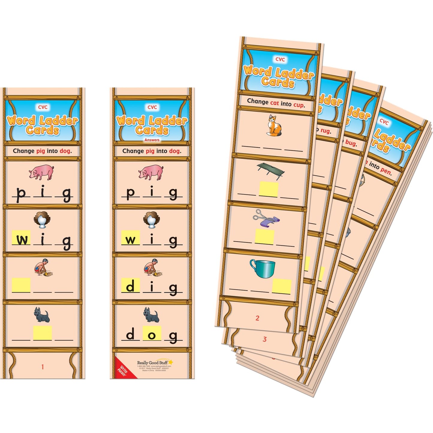 Really Good Stuff Word Ladder Card Sets