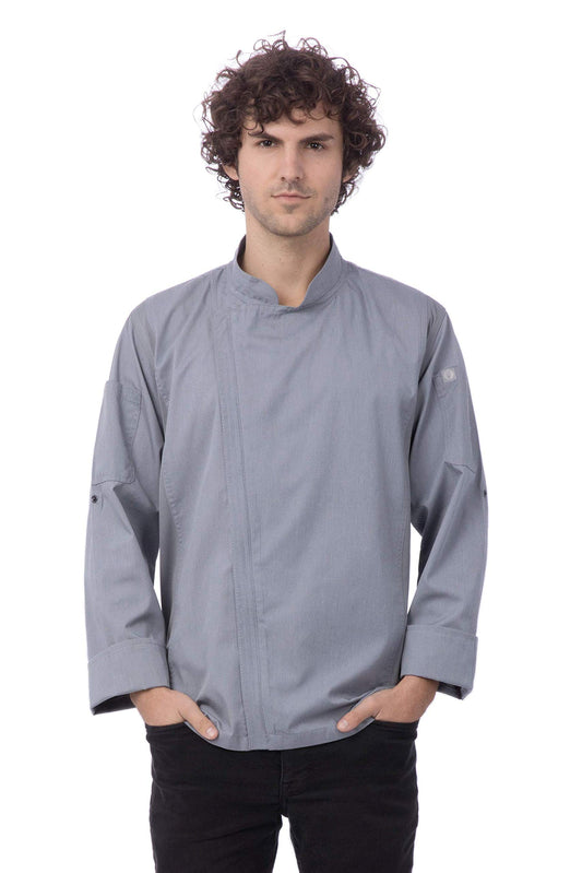 Chef Works Men's Hartford Chef Coat, Grey, X-Large
