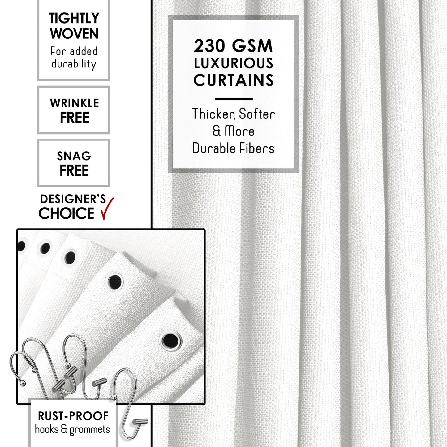 Clara Clark White Bathroom Set - Bathroom Sets with Shower Curtain and Rugs, 21PC Bathroom Accessory Set, Shower Curtain Set with Soap Dispenser & Toothbrush Holder