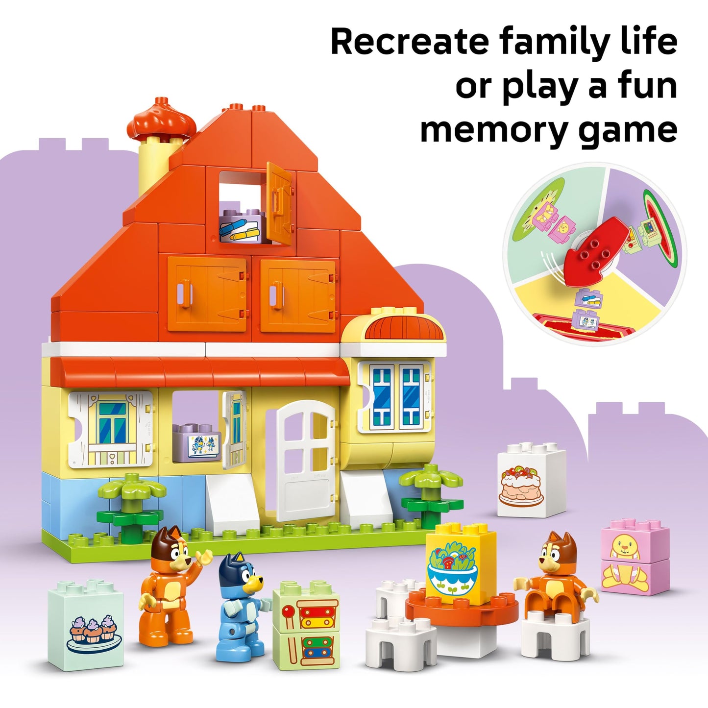 LEGO DUPLO Bluey: Bluey’s Family House with Memory Game - Toddler Sensory Toys for Boys & Girls, Ages 3+ - Building Blocks Playset W/ Bluey Figures - Gift for Birthday - 10459