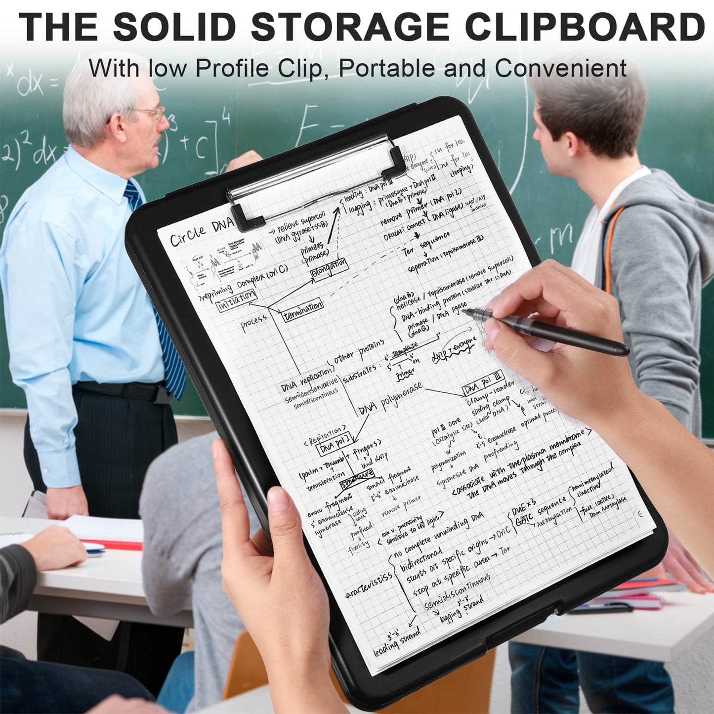Mimorou 10 Pcs Clipboard with Storage,9.5 x 13.5 Inch Plastic Heavy Duty Foldable Clip Board with Pen Holder Low Profile Clipboard for Nurse Teacher Classroom Office Back to School Supplies