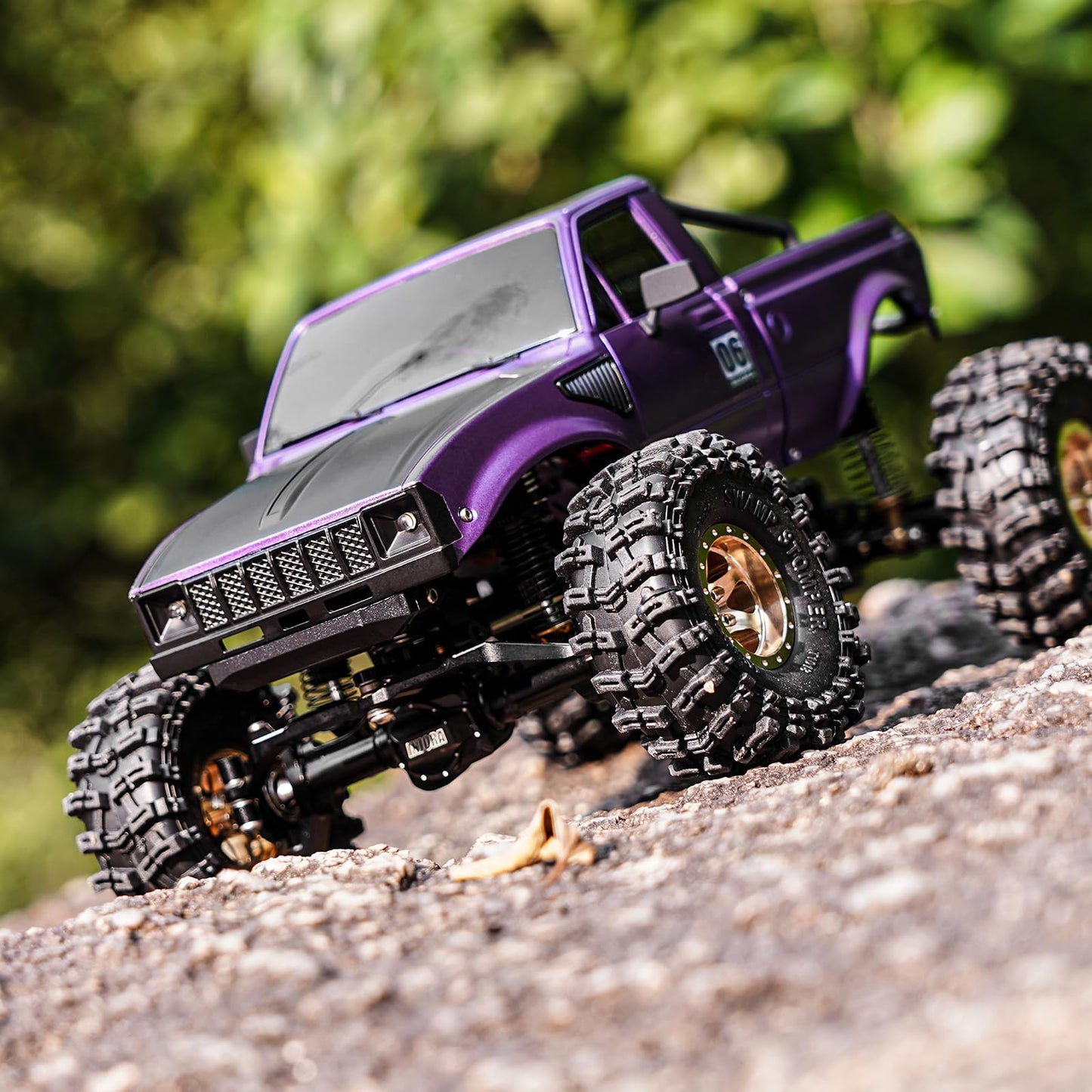 INJORA IR60 Pickup Hard Body Shell with Bed Rack for 1/18 RC Crawler TRX4M Defender Bronco(Purple)
