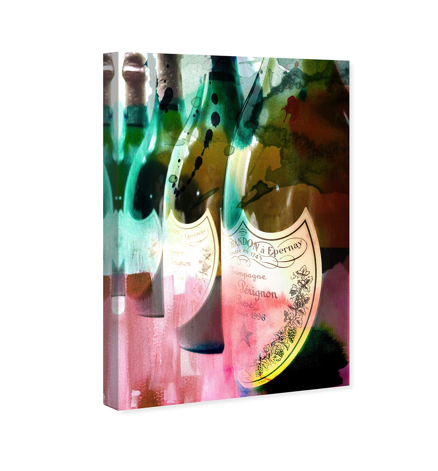The Oliver Gal Artist Co. Drinks and Spirits Wall Art Canvas Prints 'Champagne Feast' Home Décor 16" x 24" Pink, Green