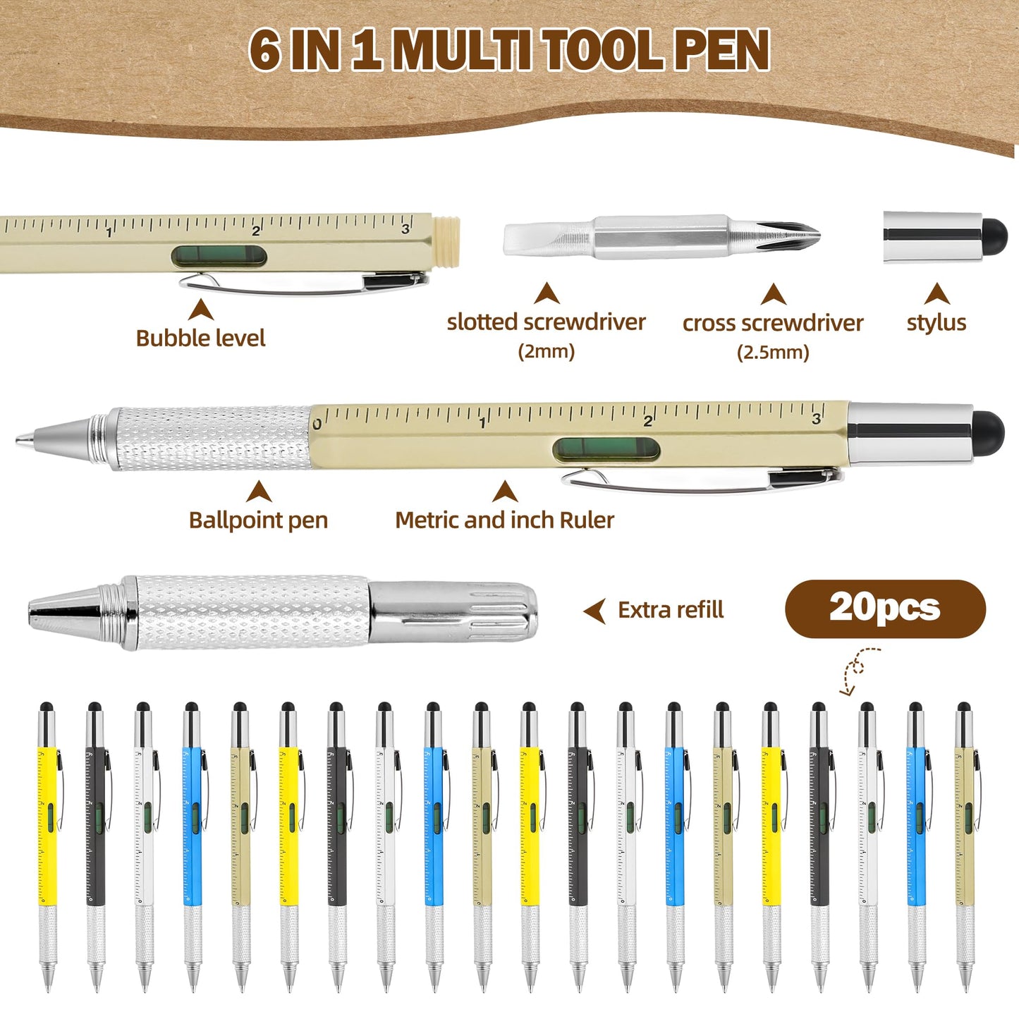 Koeilay 20 Sets Man of God Christian Gifts for Men, Religious Spiral Notebooks with 6 in 1 Multi Tool Pens, Father's Day Birthday Christmas Church Gifts for Coworker Office Staff