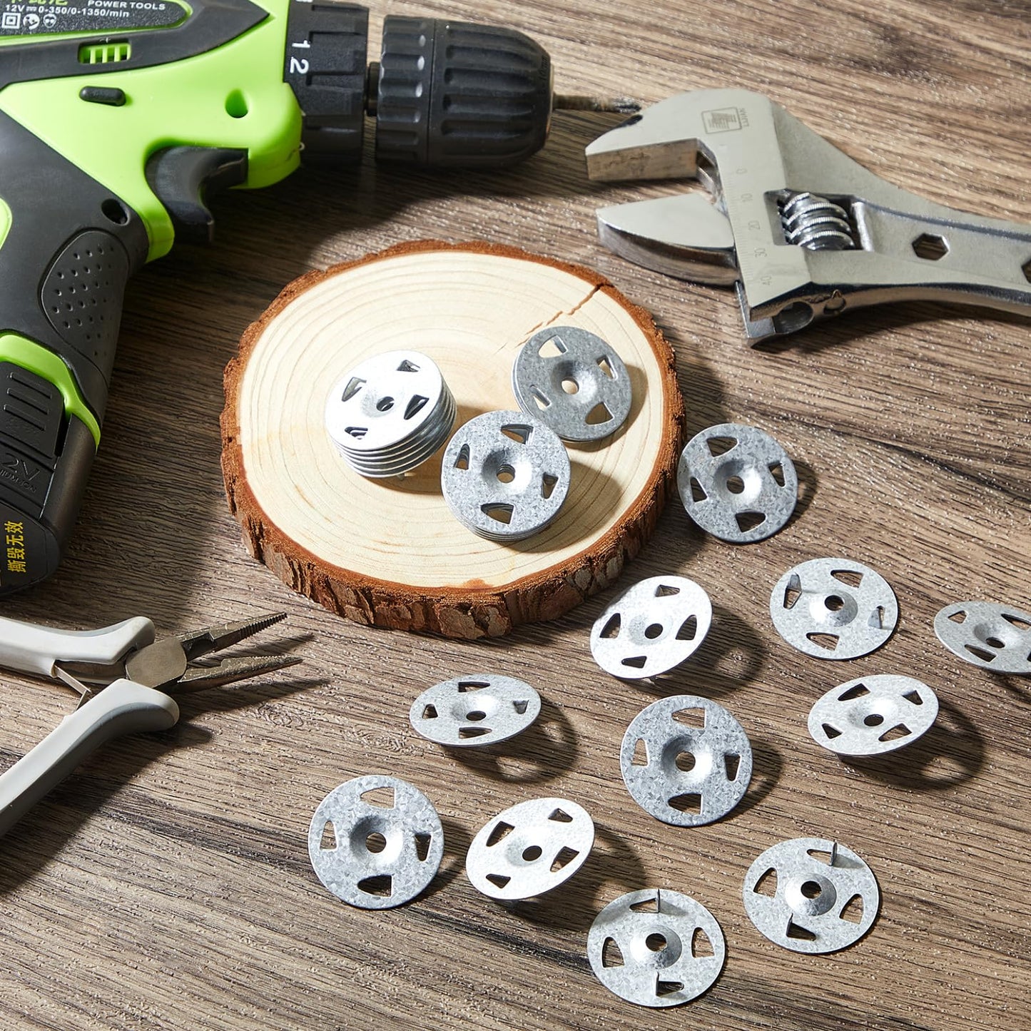 Washers for Installation of Foam Board Panels 1-1/8 Inch Galvanized Steel Washer for Fixing Fastening Installation(2000 Pcs)