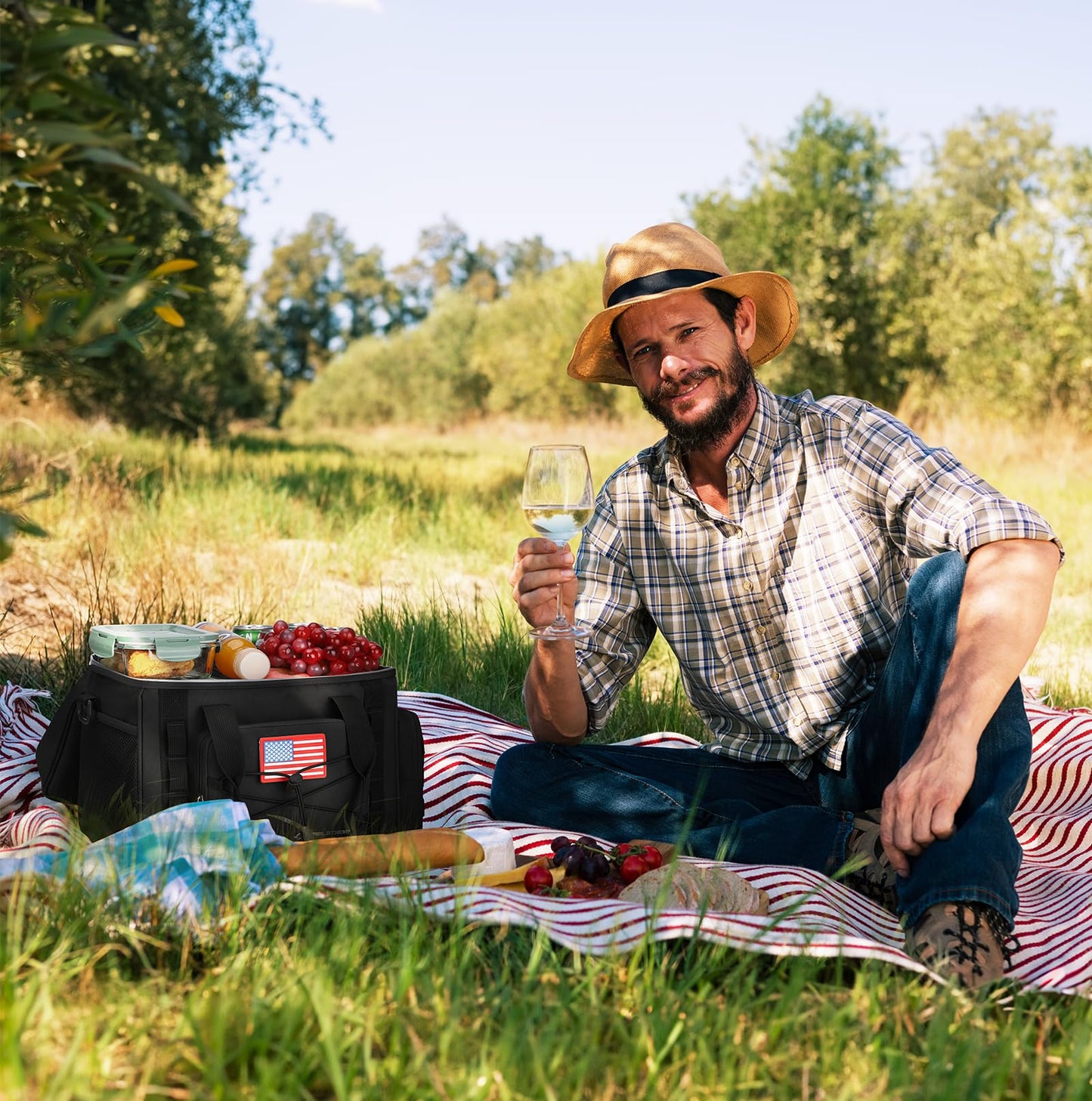 Maelstrom Large Tactical Lunch Box for Men,Insulated Lunch Bag, Durable Leakproof Cooler Bags with Detachable MOLLE Bag,Modern Lunch Tote for Adult Women Work,Picnic,30 Cans/20 L, Black