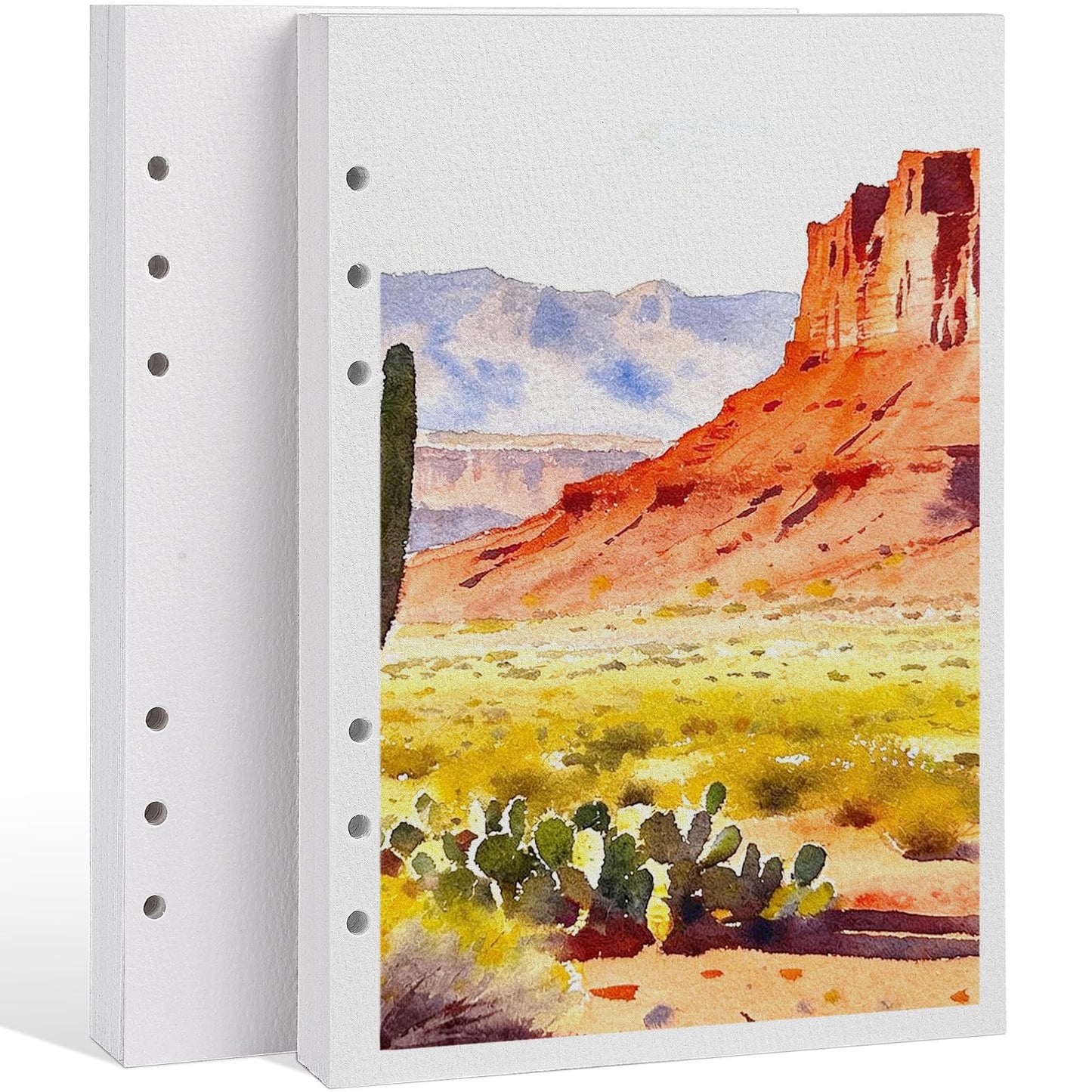Watercolor Sketchbook Refill Paper A5,48 Sheets 100% Cotton, Cold Press 140lb 300GSM,8.3" x 5.8", Acid-Free Watercolor Paper Inserts,Consistent Texture Both Sides,for Mixed Media