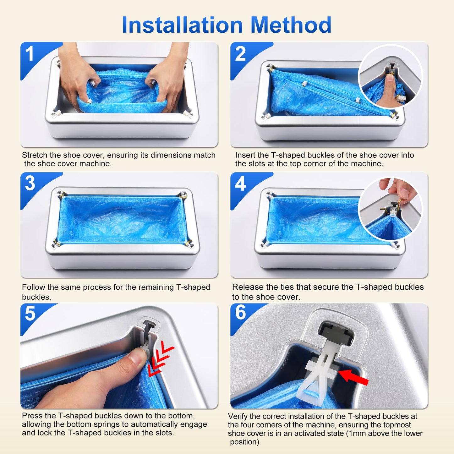 Shoe Covers Dispenser with 200pcs Shoe Cover Disposable Non Slip, User-Friendly and Reliable Shoe Cover Machine, Fits Size Up to 11 US Men, Widely Applicable in Indoor(Silver)