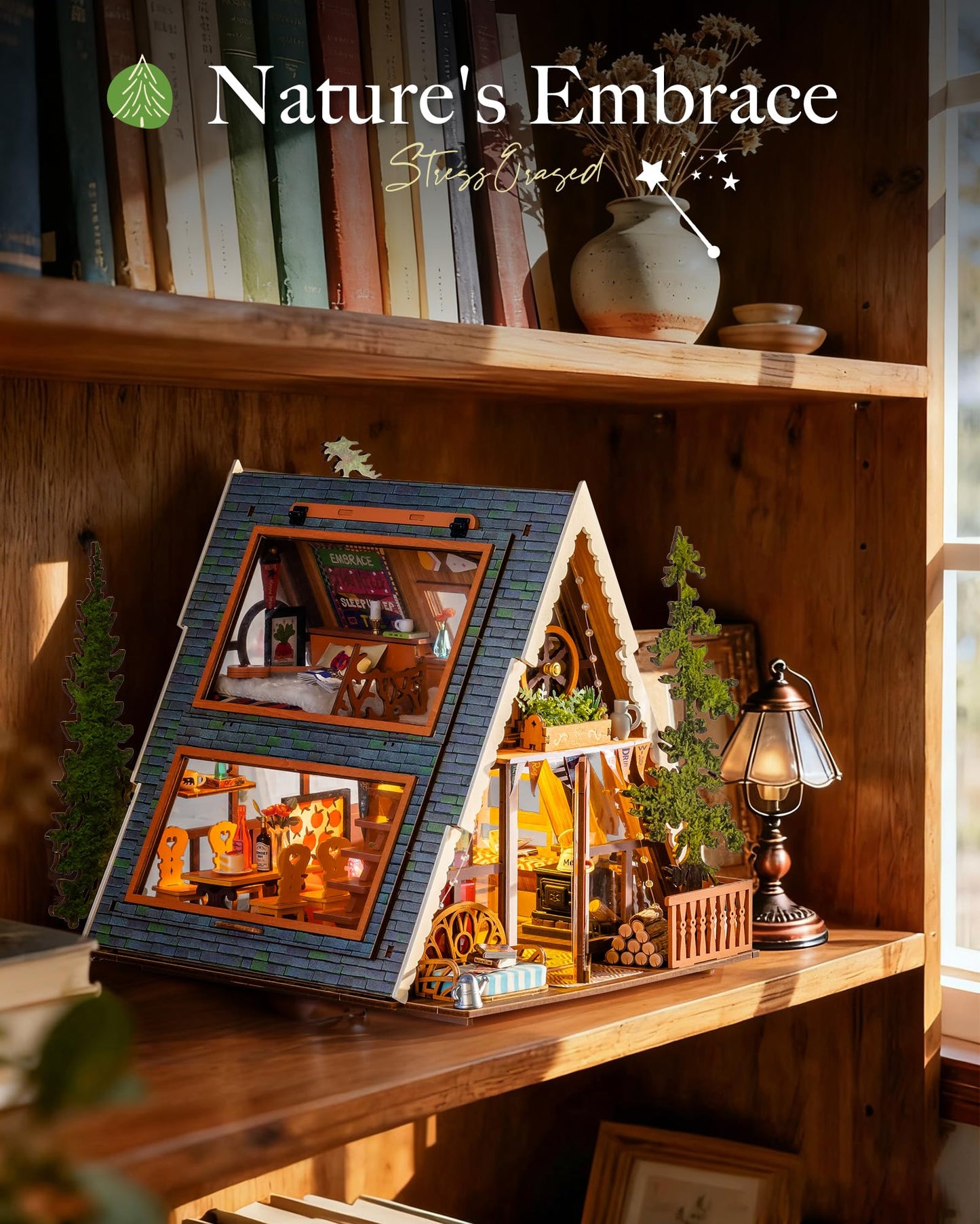 Rolife Miniature House Kit, Mini Wooden Dollhouse Kit, Tiny House Diorama Building Kits DIY Crafts for Adults, 3D Puzzle Birthday Crafts Hobbies Gift for Teens