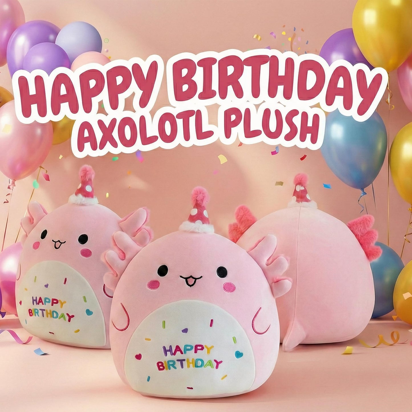 Gudisi Axolotl Plush Adorable Axolotl Stuffed Animals Soft Birthday Gift Pillow Decor for Kids Boys Girls Pink 12 inch