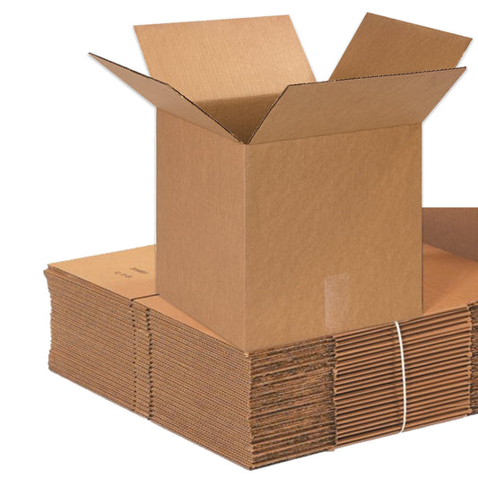 BOX USA 131313 Cube Corrugated Cardboard Box 13" L x 13" W x 13" H, Kraft, For Shipping, Packing and Moving (Pack of 25)