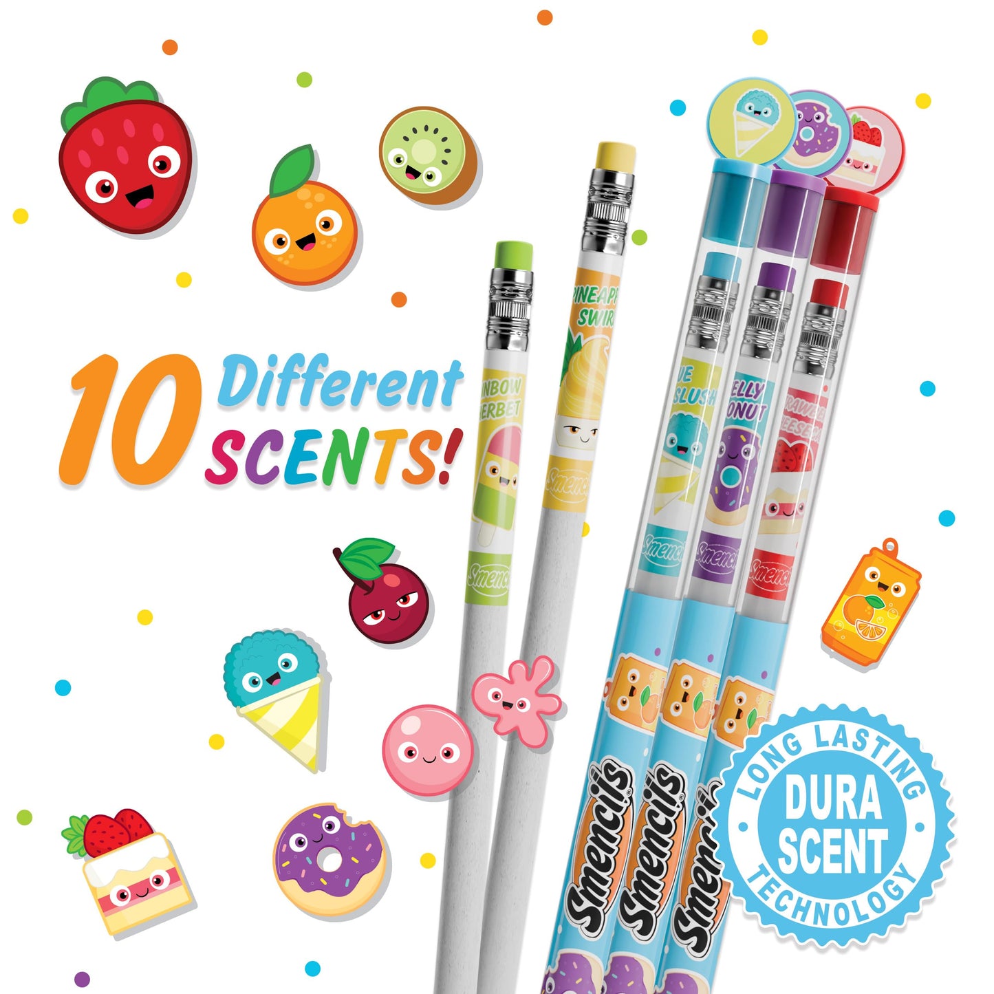Graphite Smencils (2 Pack) - HB #2 Patented Gourmet Scented Pencils, 10 Count, Gifts for Kids, School Supplies