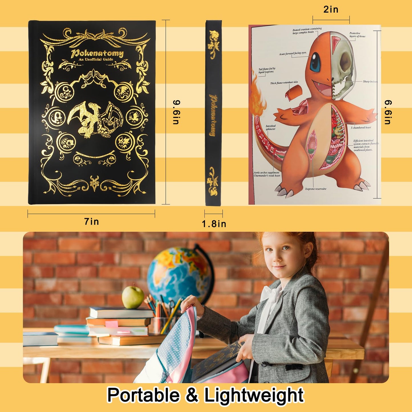 Pokenatomy Guide Book Desk Calendars - The Ultimate Pokenatomy Biology Study Companion, HD Printing, 200 Pages Covering 100 Classic Characters, Educational Birthday Gifts for Fans Kids Adults