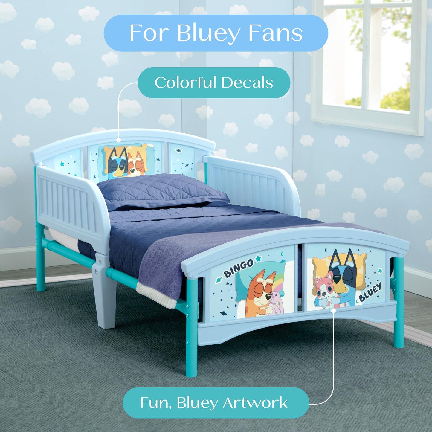 Delta Children Plastic Toddler Bed, Bluey