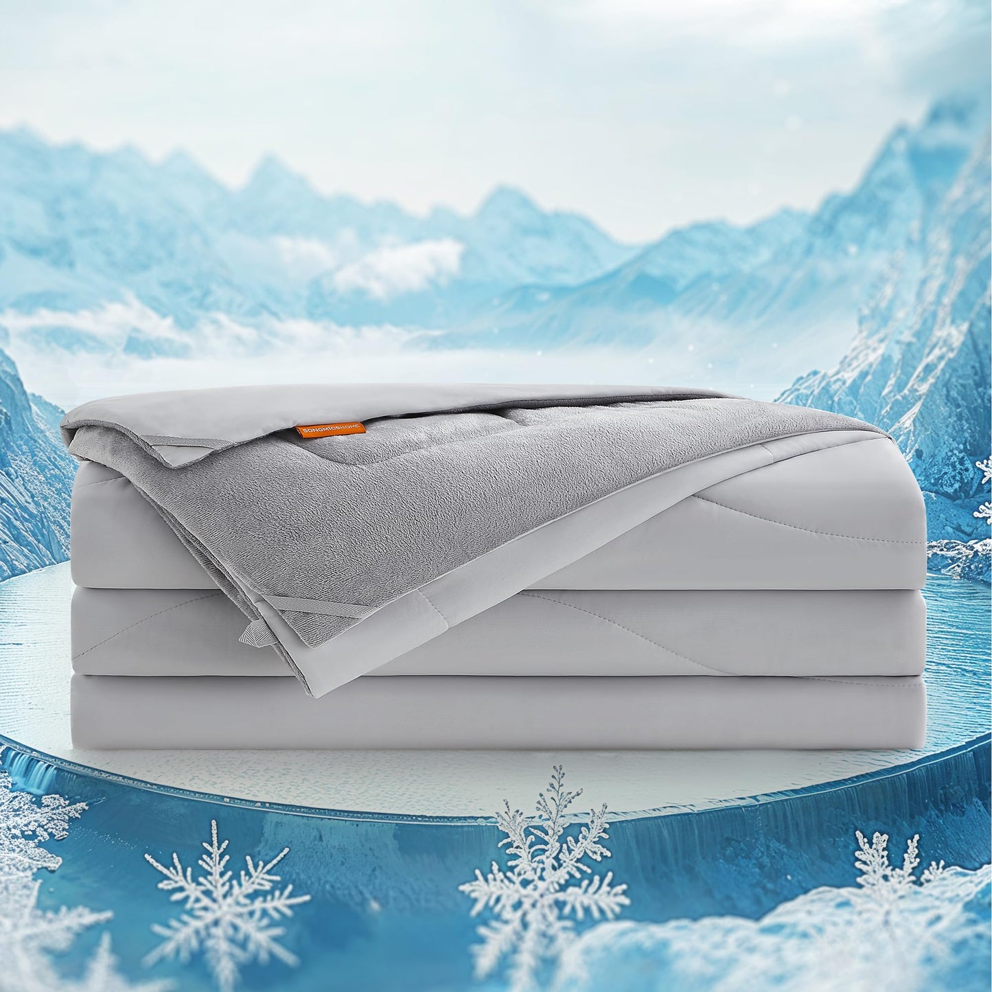 SONGMICS HOME Down Alternative Microfiber Reversible Comforter Queen, All Season Lightweight Cooling Comforter for Night Sweats Hot Sleeper, Plush Fuzzy Cozy Blanket, Q-Max 0.43, Dove Gray UTDC023G01