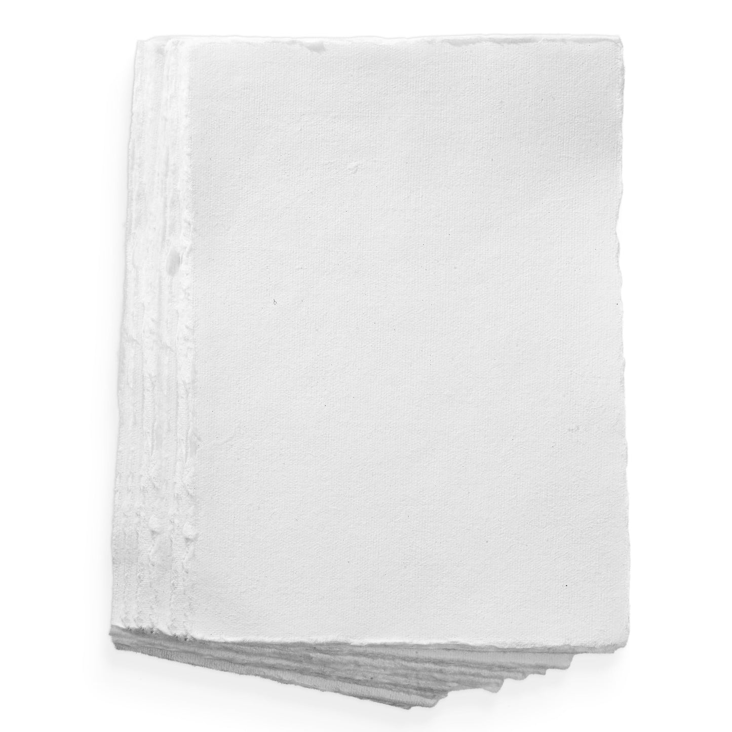 Wanderings A5 Handmade Deckled Edge Cotton Paper - Cold Pressed Texture - Paint, Watercolour, Writing, Printer - Cards, Invitations, Menus, Arts and Crafts. 50 Pack White 150 GSM - 5.8" x 8.3"