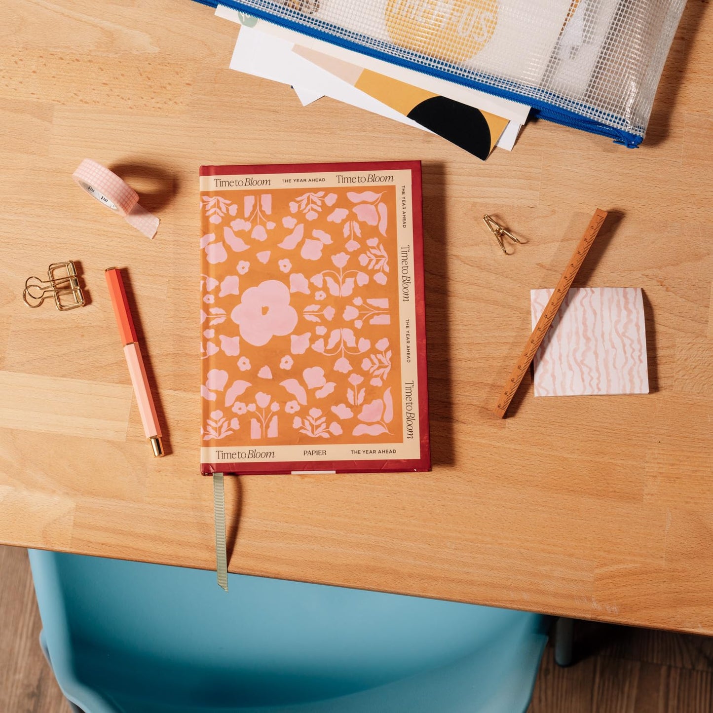 Papier Time to Bloom Daily Planner - Hardcover Vintage Design | Undated 16-Week Goal Planner | Track Habits, Thoughts, To-Dos & Priorities | Beautiful Motivational Gift
