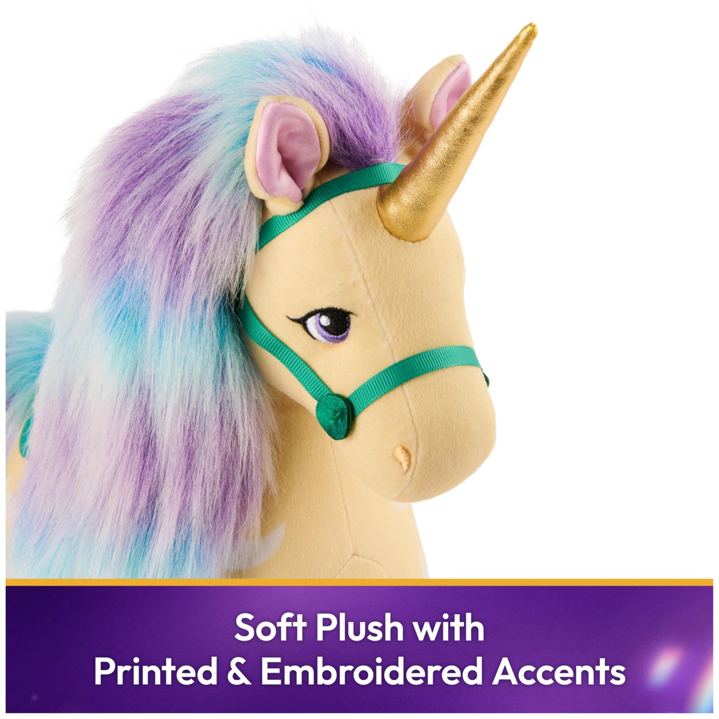Unicorn Academy Official Leaf Plush Toy, Unicorn Stuffed Animal, Toys for Girls Ages 1 & Up, Yellow, 15”