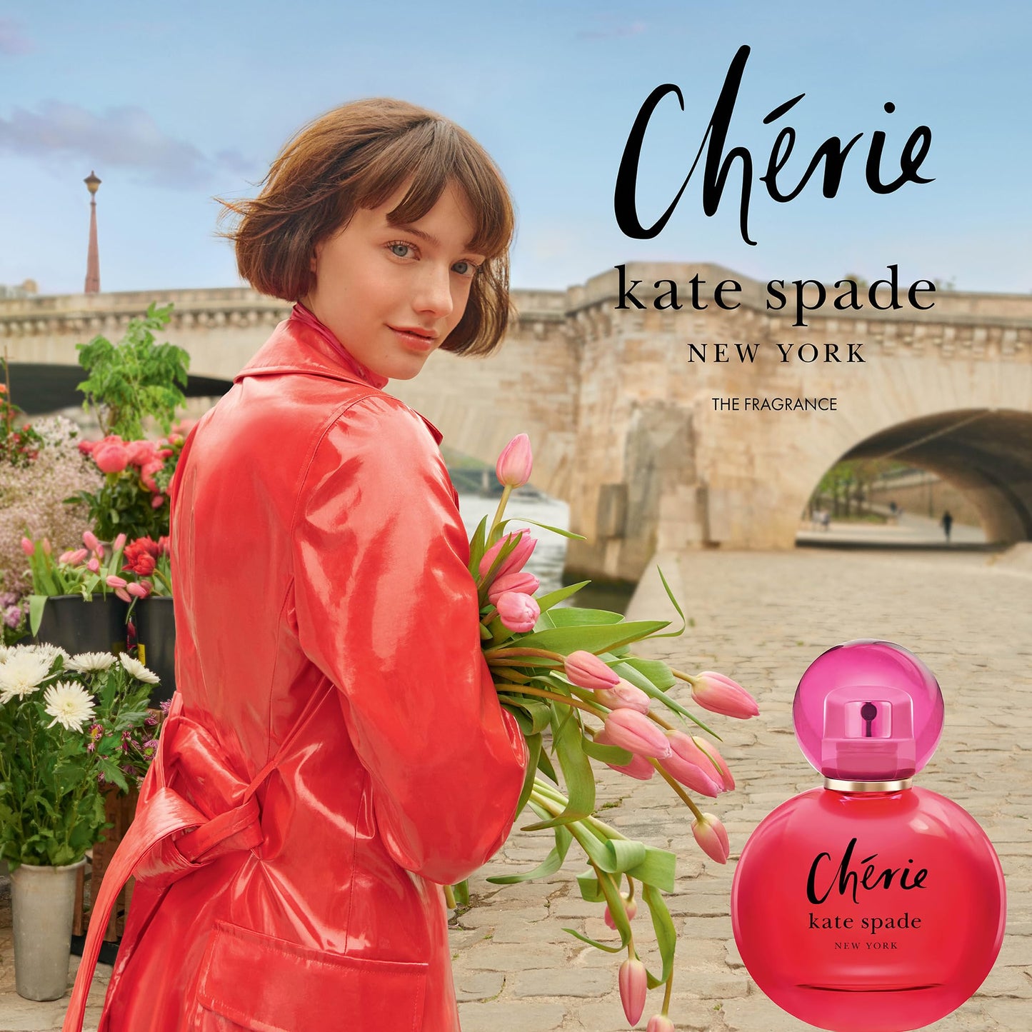 kate spade new york Cherie Eau De Parfum - Long Lasting Fragrance with notes of Raspberry, Sweet Pea, and Jasmine - Sweet & Musky - 3.3 fl. oz.