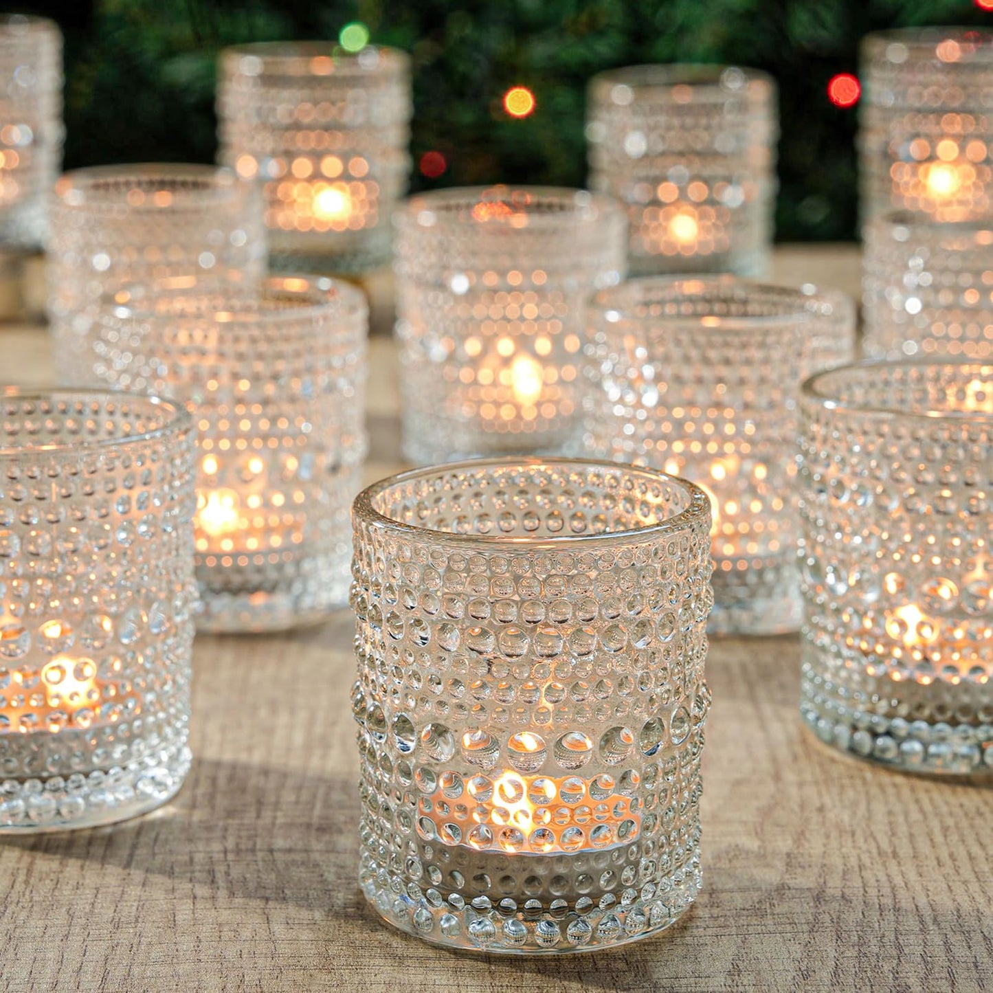 48pcs Votive Candle Holders for Home Decor, Clear Glass DIY Wax Filling Tealight Candle Holders, Tea Light Candles Holder for Wedding Table Decoration