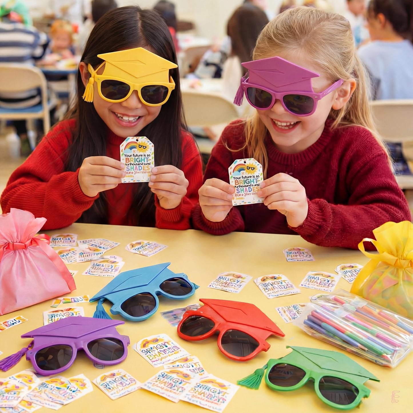 Weewooday 24 Pcs 12/24 Pcs End of School Year Gifts, Kids Graduation Sunglasses, 2026 Pre K Graduation Gifts, Future Is Bright Tags
