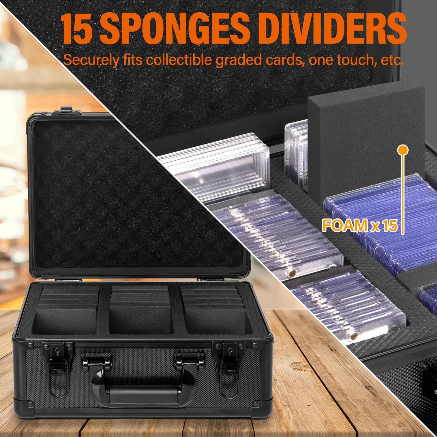 MIXPOET Graded Card Storage Box, Top Loaders Storage Case, Sports Trading Card Box, Cards Slab Case PSA MTG CSG BGS SGC Magnetic Holder, Waterproof Carrying Collector Storage Boxes