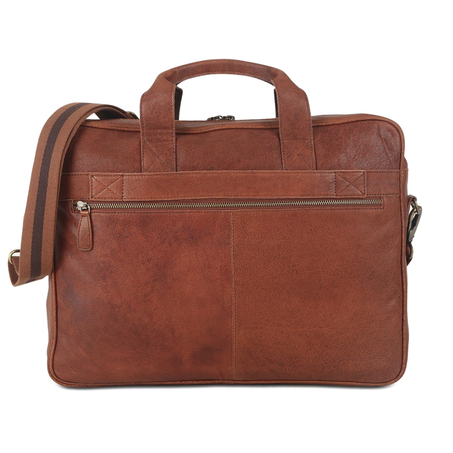 Leather briefcase 18 Inch Laptop Messenger Bags for Men and Women Best Office briefcase Satchel Bag (Wash Tan)