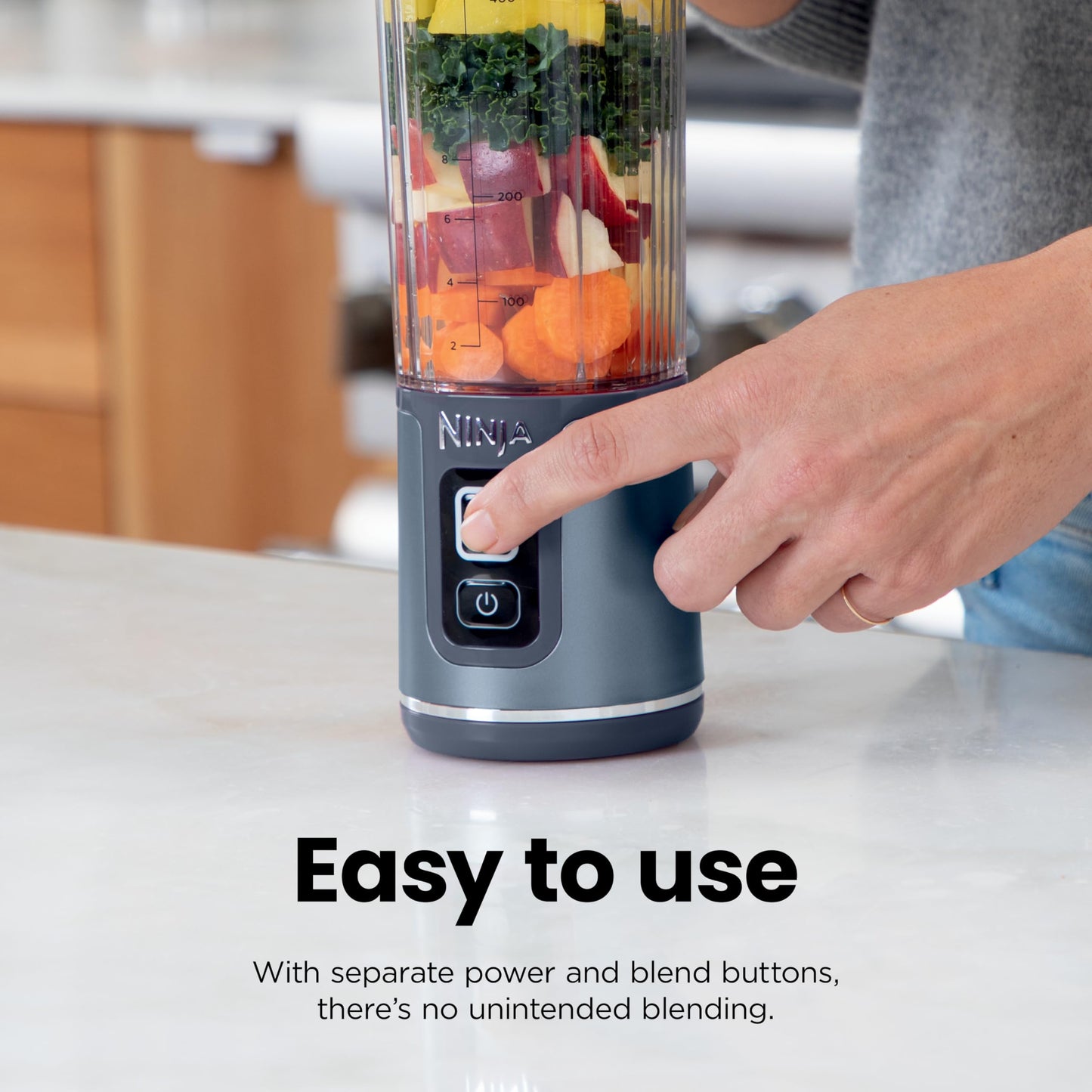 Ninja BC151WH Blast Portable Blender, Cordless, 18oz. Vessel, Personal Blender-for Shakes & Smoothies, BPA Free, Leakproof-Lid & Sip Spout, USB-C Rechargeable, Dishwasher Safe Parts, White