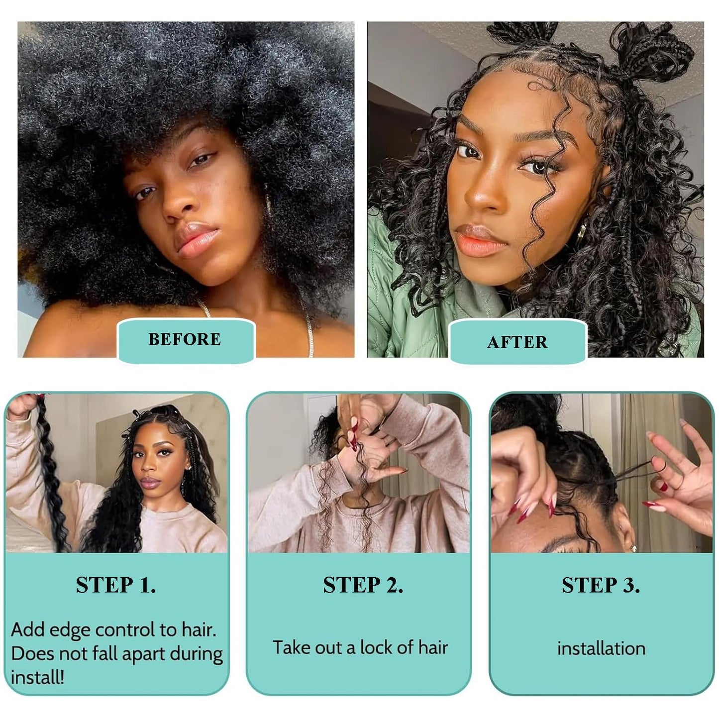Human Braiding Hair for Boho Braids Deep Water Wave Bulk Human Hair 110g 16 Inch Curly Hair for Boho Braids Extensions No Weft 12A Wet and Wavy Human Hair Braiding Hair 2 Bundles/Pack Natural Color