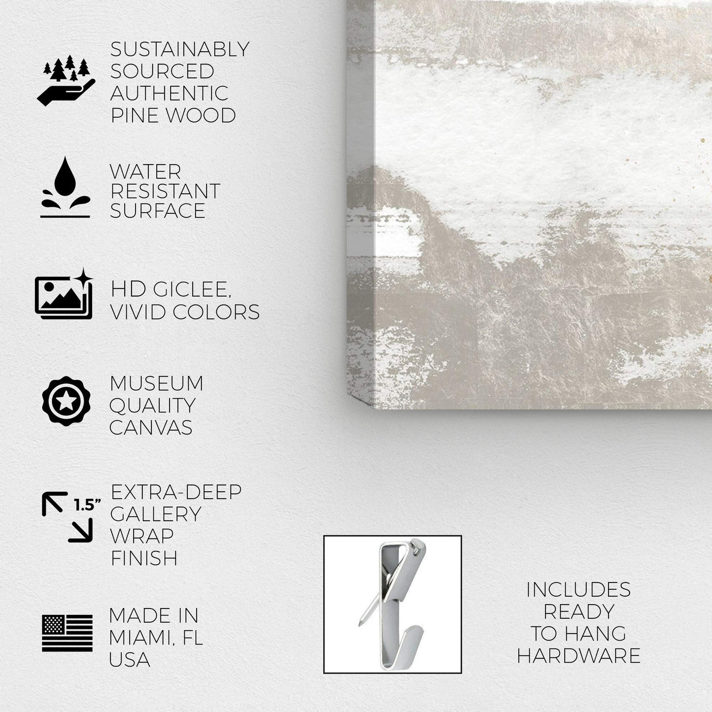 The Oliver Gal Artist Co. Abstract Wall Art Canvas Prints 'Sun and Rain' Paint Home Décor, 24 in x 24 in, White, Gold