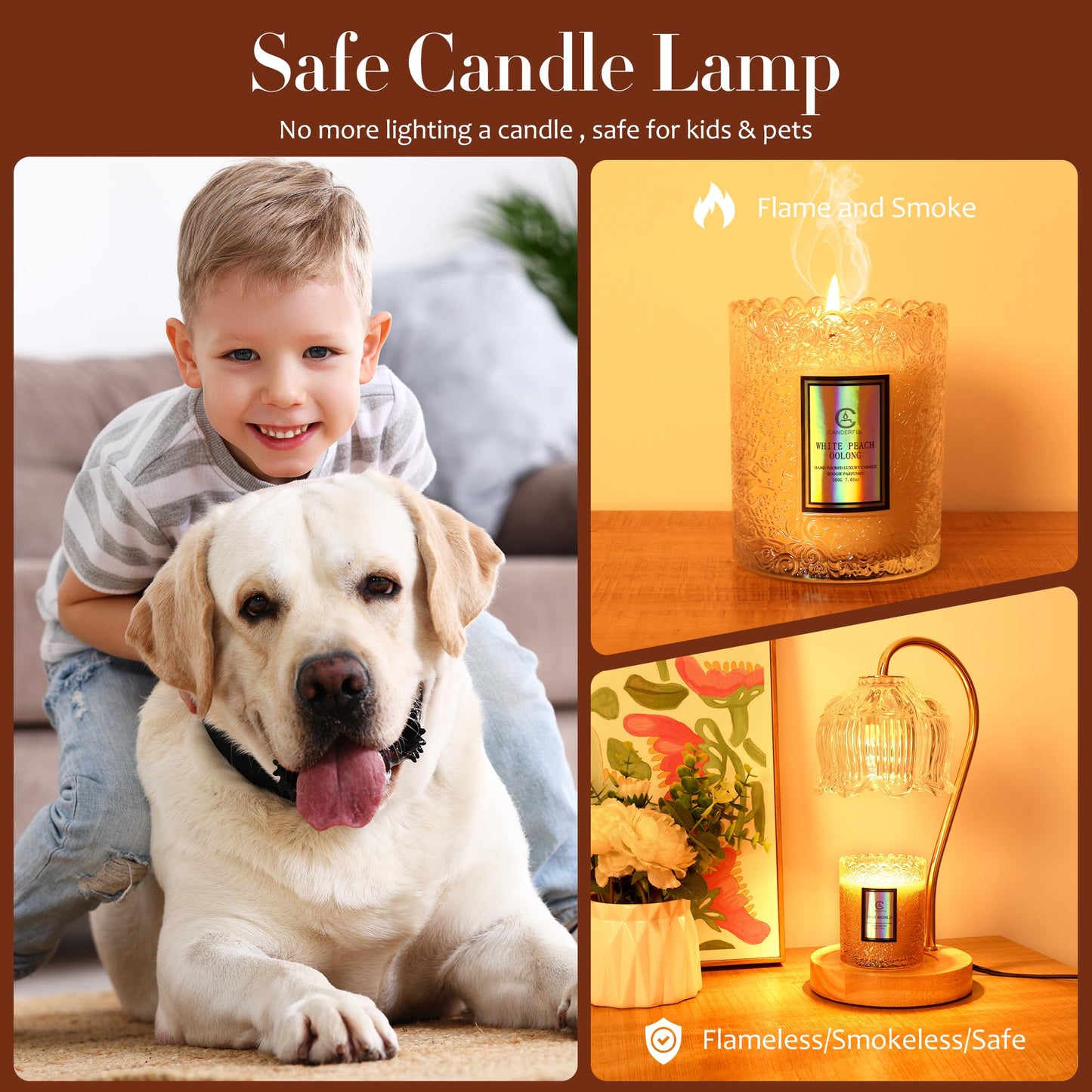 Merrtody Dimmable Flower Candle Warmer Lamp with Timer - Fits All Jar Scented Candles - Christmas & Mother's Day Gift for Women，Mom