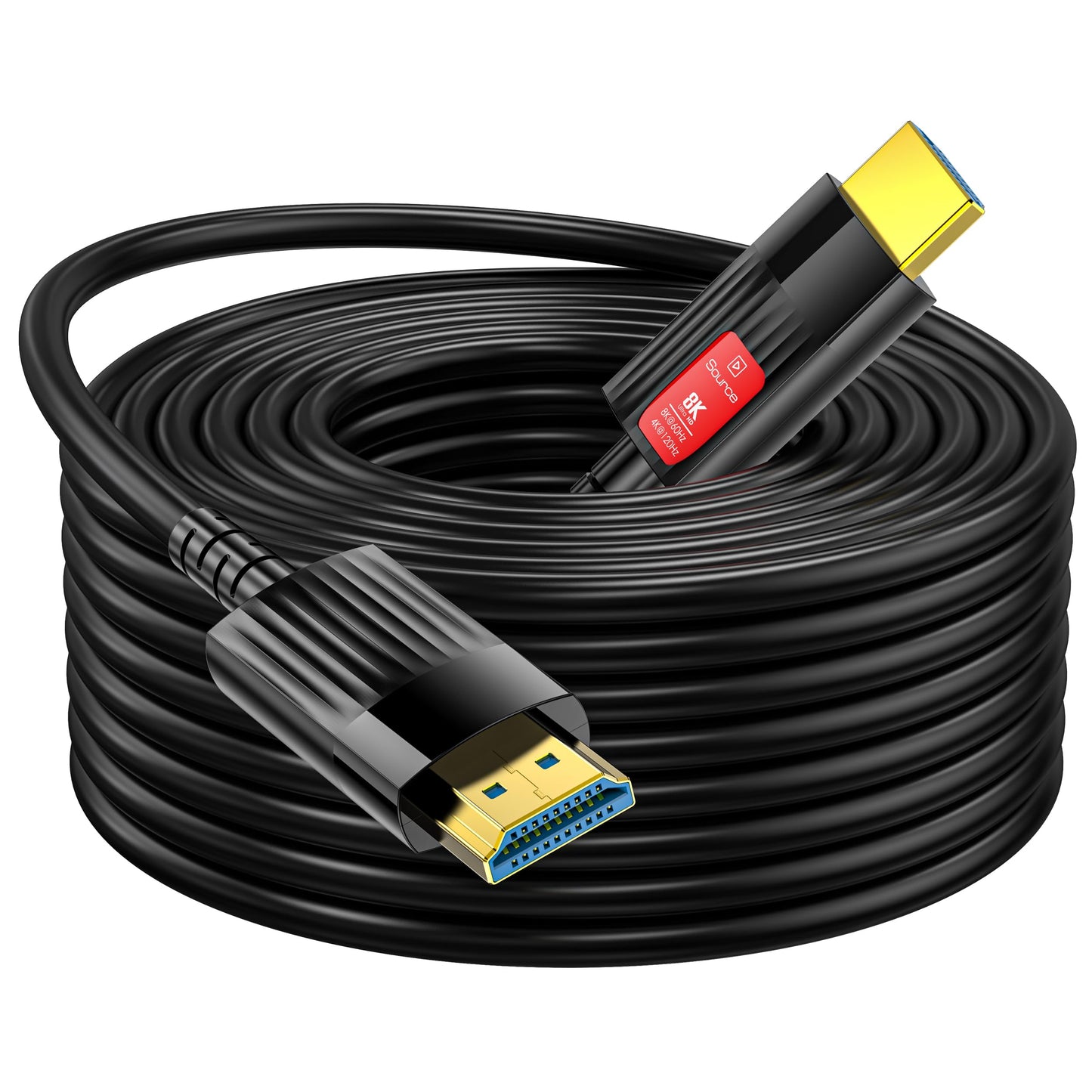 Anehmeta Fiber Optic HDMI Cable 150FT/46M, Long HDMI 2.1 Cable Support 48Gbps High Speed 8K@60Hz 4K@120Hz Dynamic HDR/eARC/HDCP 2.2&2.3/Dolby Atmos for Monitor,TV,Projector, Gaming Console