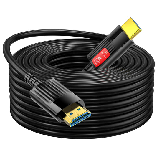 Anehmeta Fiber Optic HDMI Cable 150FT/46M, Long HDMI 2.1 Cable Support 48Gbps High Speed 8K@60Hz 4K@120Hz Dynamic HDR/eARC/HDCP 2.2&2.3/Dolby Atmos for Monitor,TV,Projector, Gaming Console
