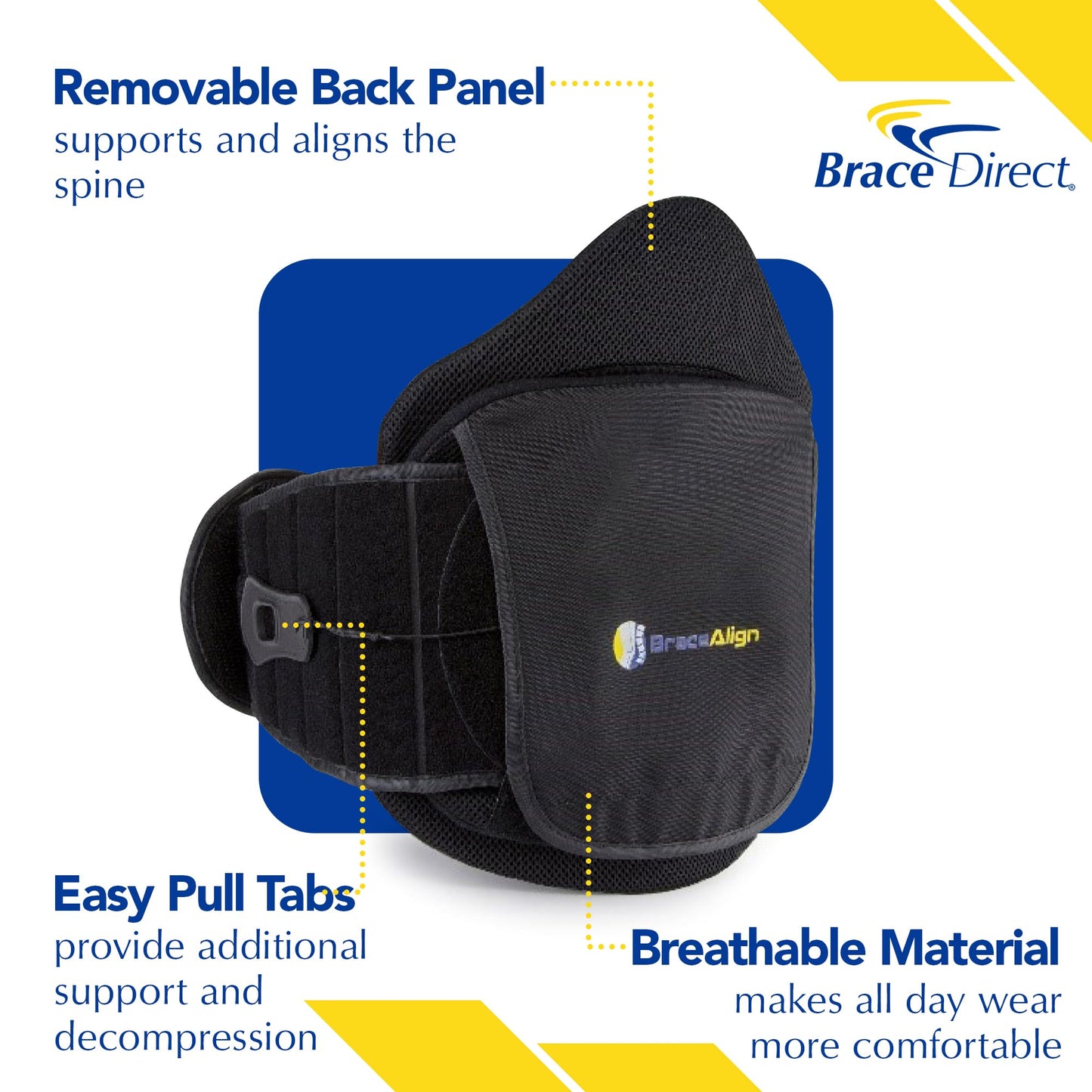 Brace Align VertebrAlign LSO Lumbar Back Brace, Medical Grade Lower Back Pain Relief for Herniated Discs, Sciatica, Post-Op, PDAC L0631 L0637 L0648 L0650, Black, Size Fits Most (23–50 in Waist)