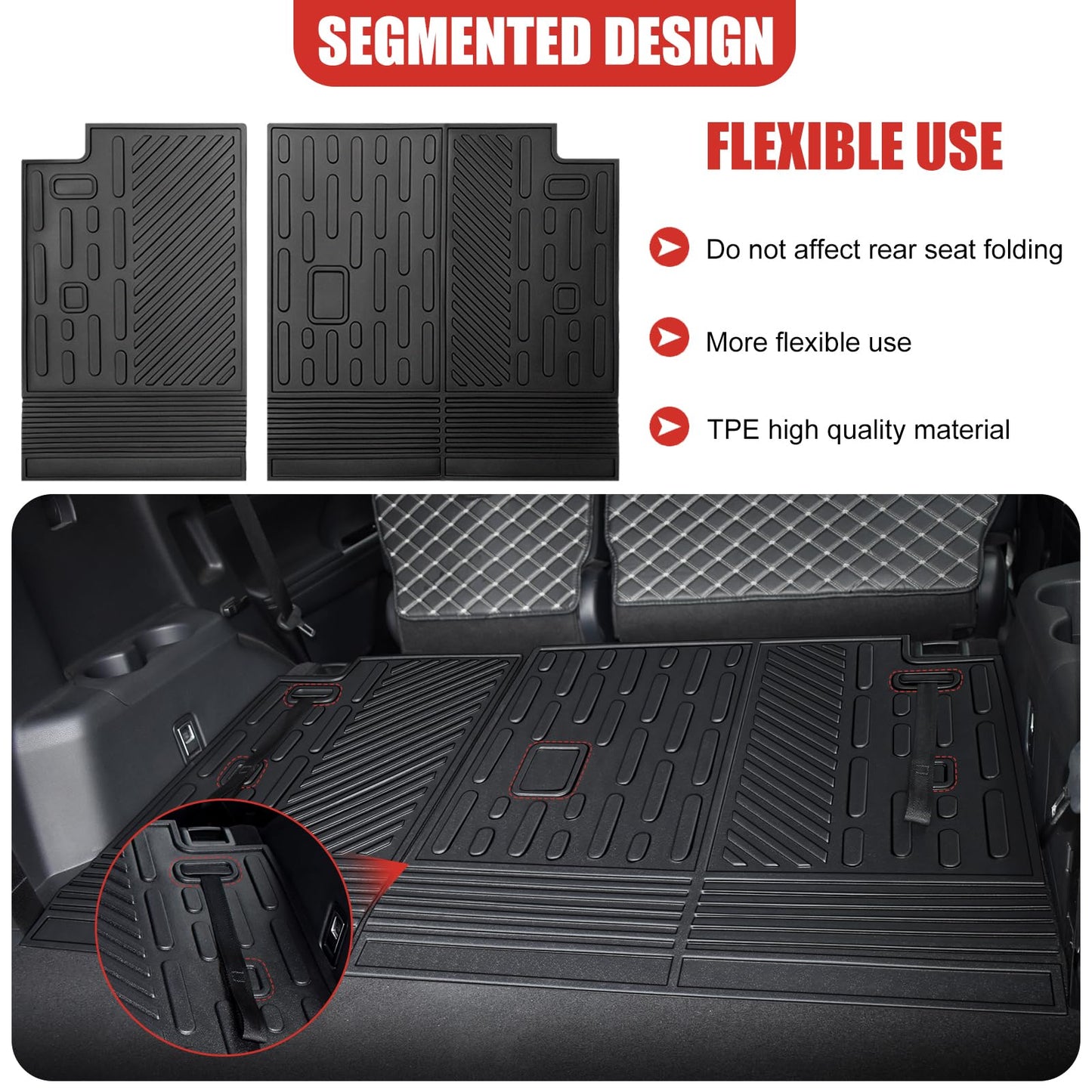 Utiiy Cargo Mat Fit for 2020-2025 Toyota Highlander&Grand Highlander 3rd Row Backrest Mat TPE Trunk Liner All Weather Seats Back Protector for Highlander/Grand Highlander Accessories(Backrest Liner)