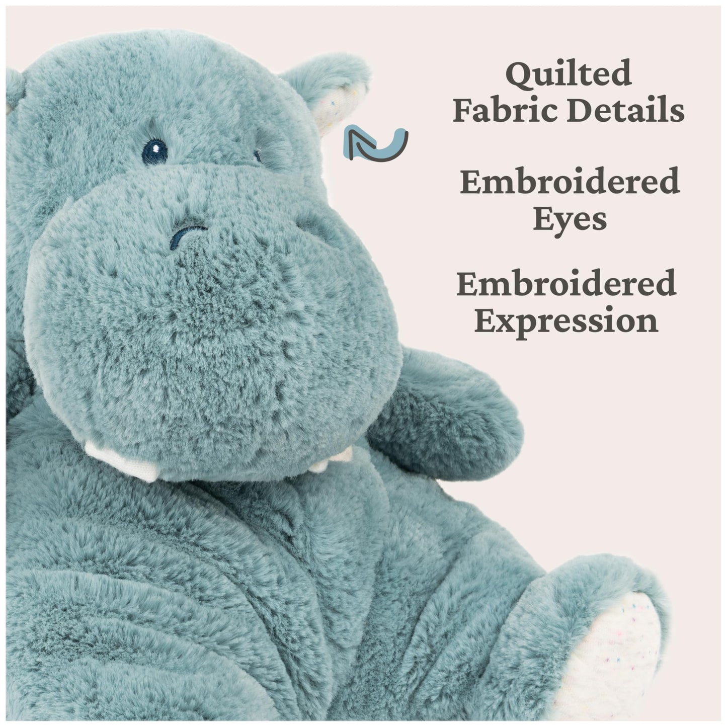 Baby GUND Oh So Snuggly Hippo Large Plush Stuffed Animal for Babies and Infants, Teal, 12.5”