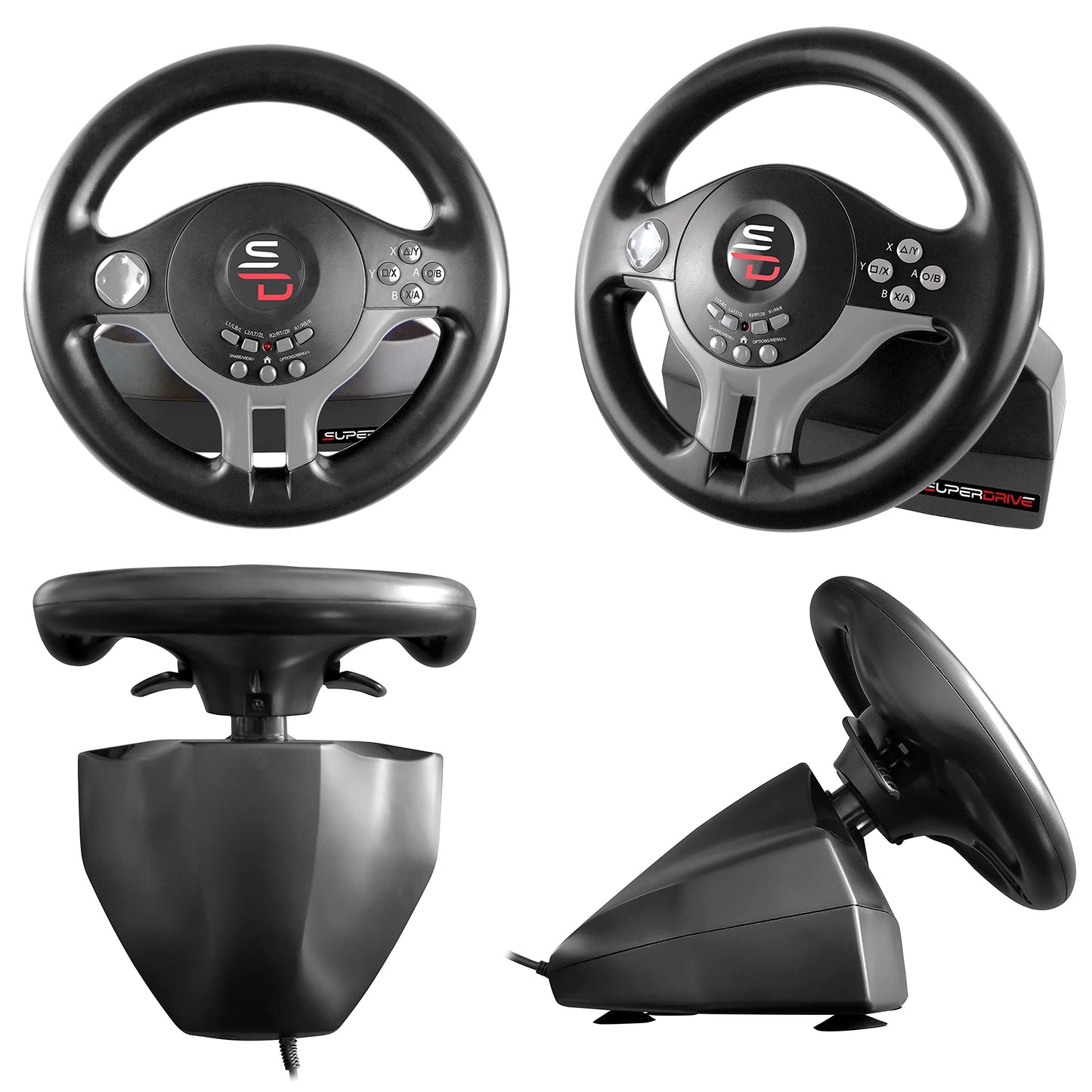 SUBSONIC Superdrive - SV250 Racing steering wheel with pedals and gearshift paddles for nintendo Switch - Ps4 - xbox Seie X/S, Xbox One - PC