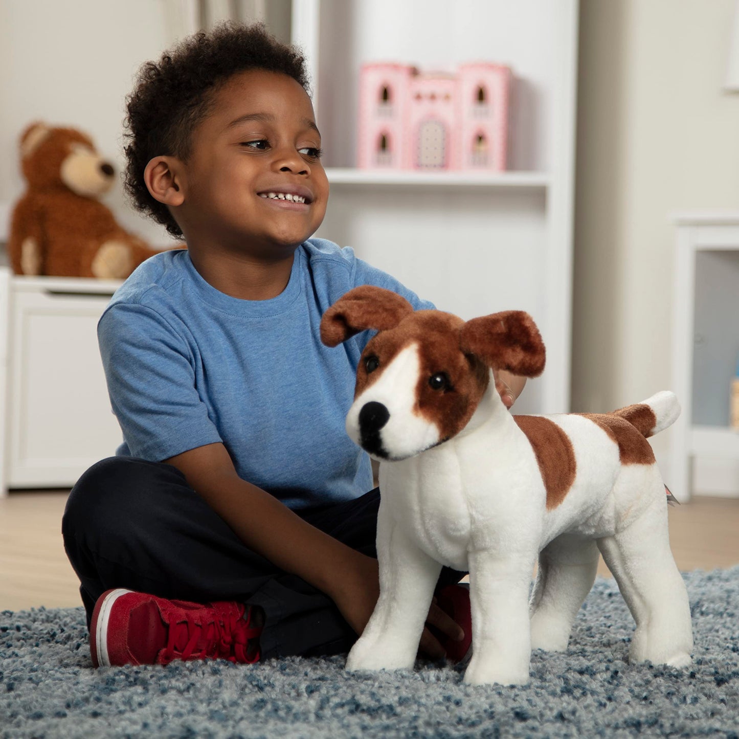 Melissa & Doug Giant Jack Russell Terrier - Lifelike Stuffed Animal Dog (Over 12 inches Tall)