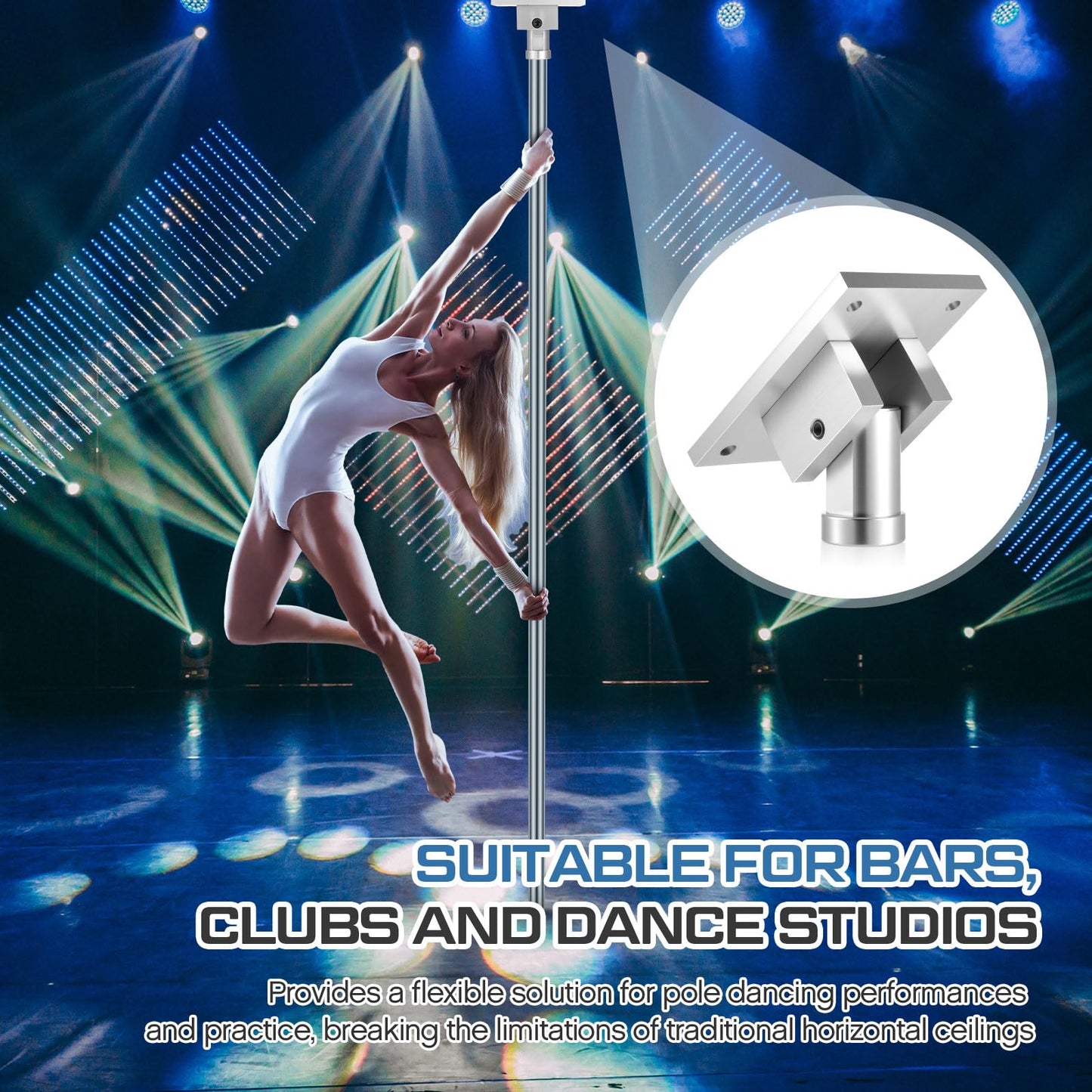Otoolling Universal Pole Dance Fixed Plate for Slanted Ceilings Top Plate Pole Dance Accessory for Home More Safety and Stability