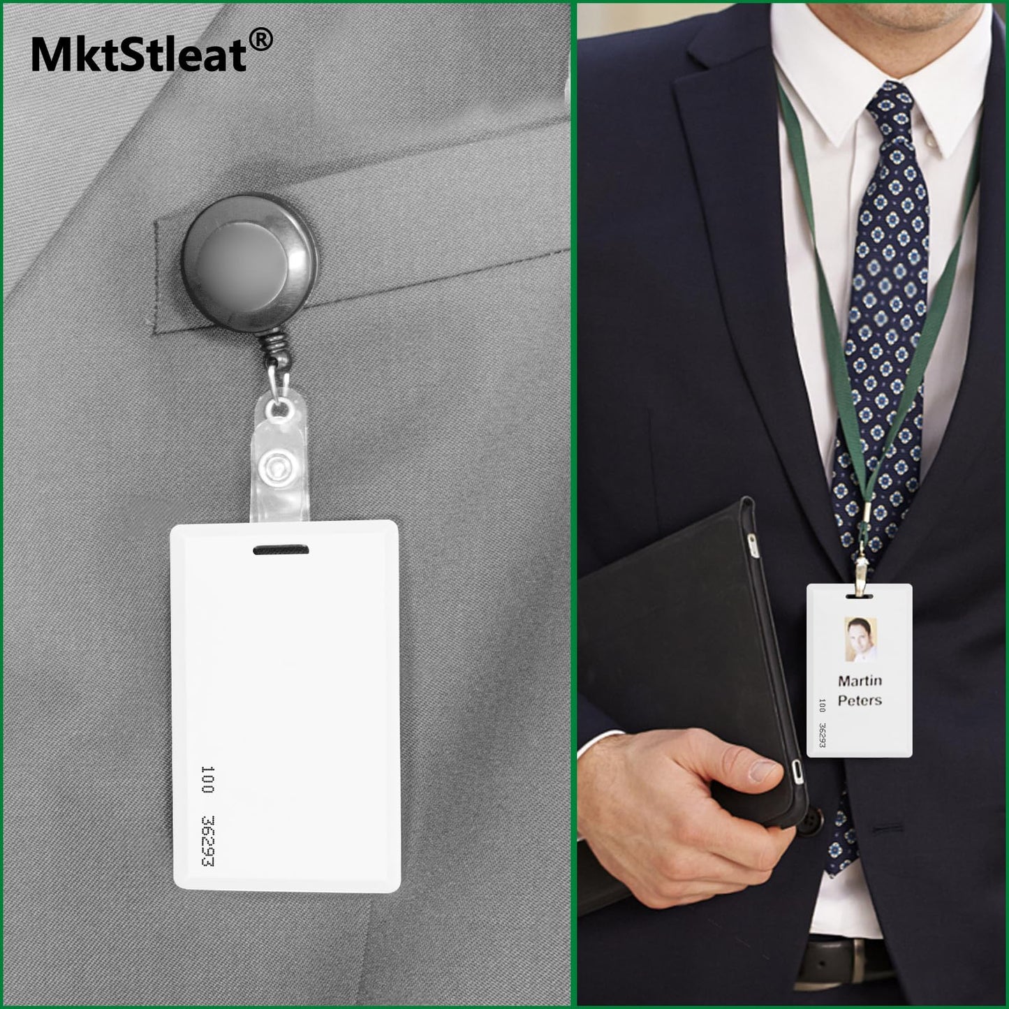 MktStleat 100 Pack Proximity Cards 26 Bit Proximity Clamshell Weigand Prox Swipe Cards Compatable with ISOProx 1386 1326 H10301 Format Readers and Systems. for Commercial Access