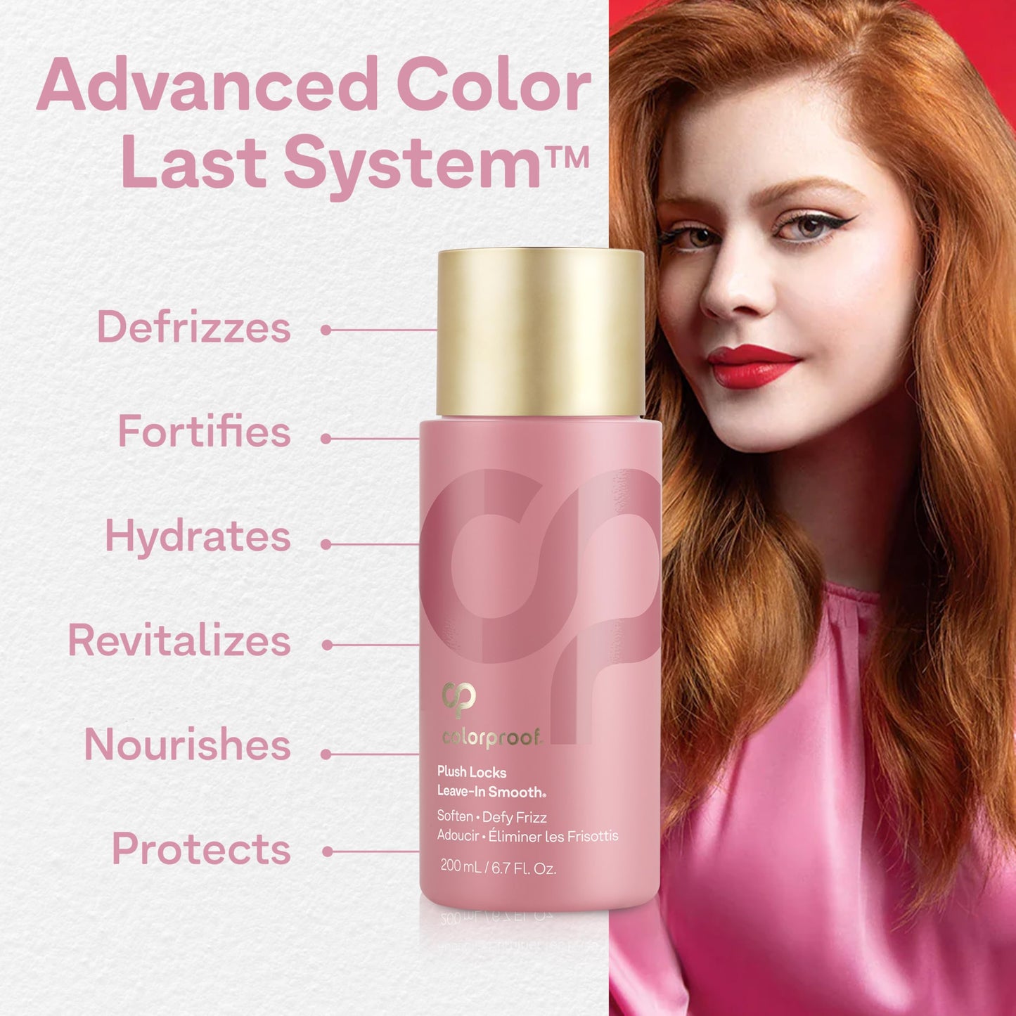 ColorProof Evolved Color Care Plush Locks Leave-in Smooth, Anti- Frizz Smoothing Lotion, Protects & Reduces Blow Dry Time, Controls Frizz & Adds Shine, Sulfate-Free, Vegan, 6.7fl oz