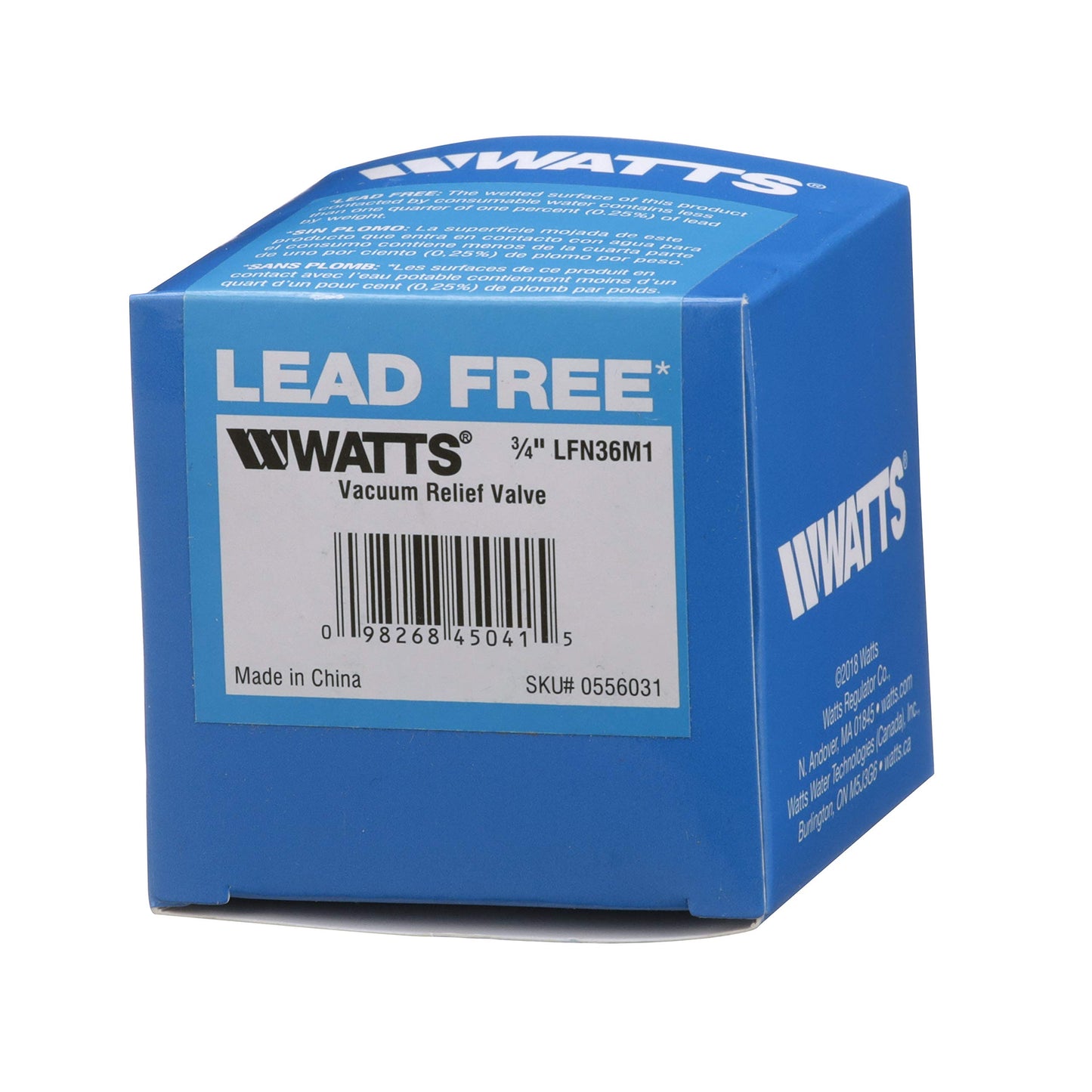 Watts LFN36-M1 Water Service Low Profile Vacuum Relief Valve for Water and Heater Tanks, 3/4 inch